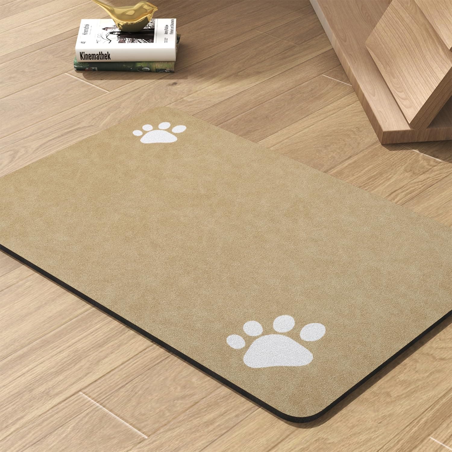 Pet Feeding Mat-Absorbent Dog Mat for Food and Water Bowl-No Stains Quick Dry Dog Water Dispenser Mat（Green,12"x19"
