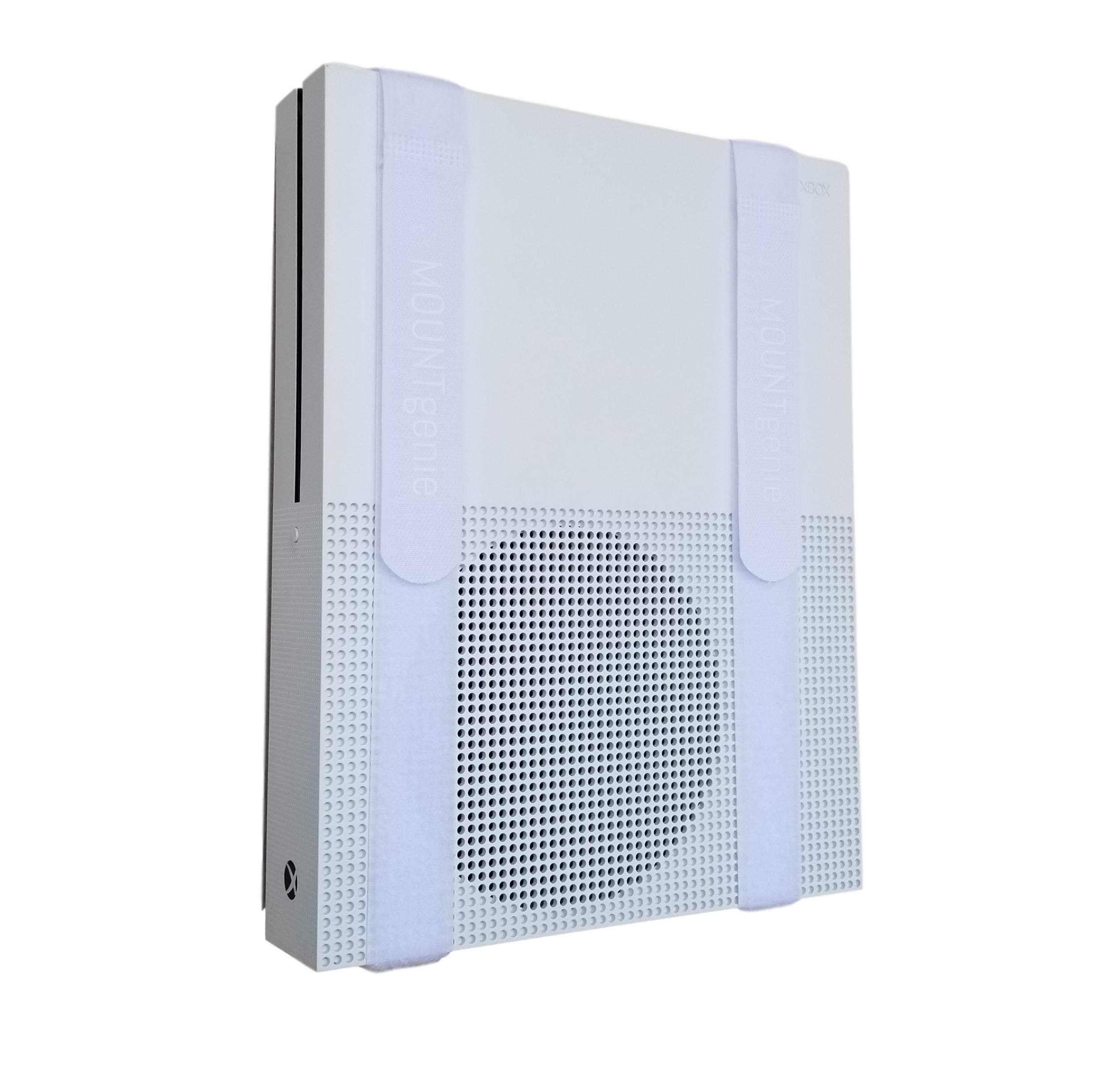 The All-in Wonder Mount by Mount Genie: The Easiest Wall Mount for Any Components Routers Modems Xbox PlayStation DVRs | One Size Fits All | Stronger for 2022 | Home and Business (White)