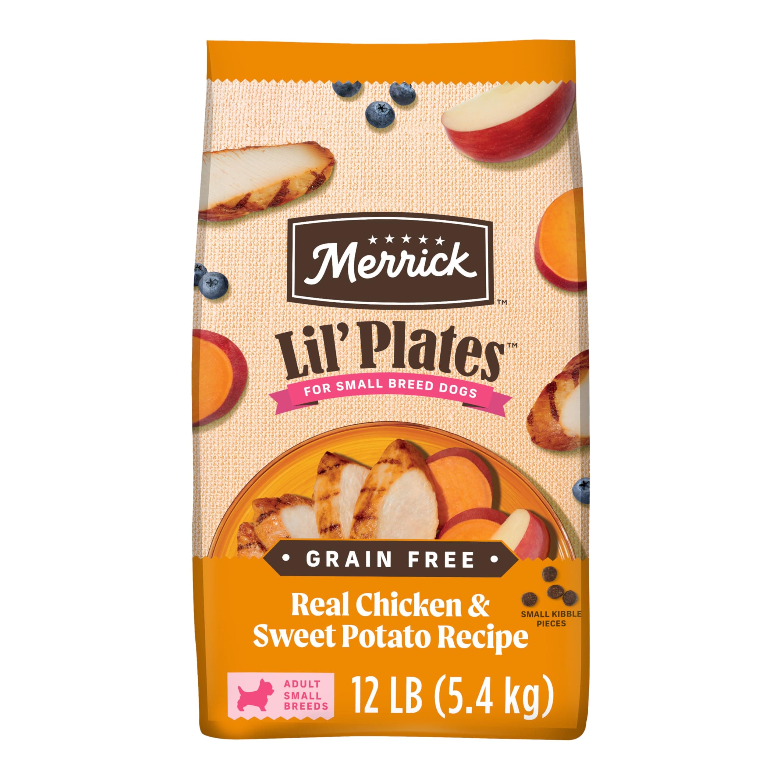 Merrick Lil' Plates Grain Free Real Chicken and Sweet Potato for Small Breeds, Dry Dog Food, 12 lb (5.44 kg)