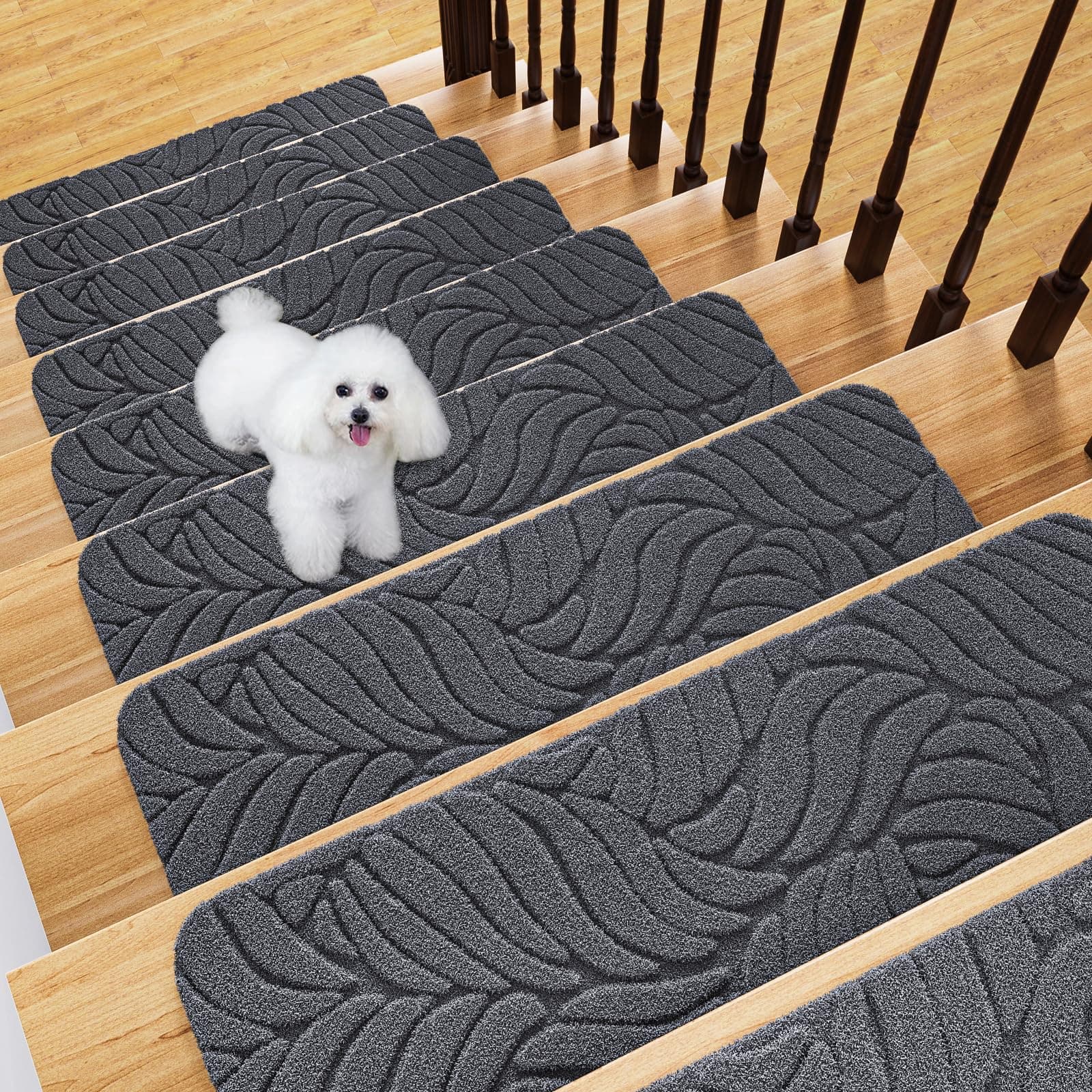 Fixmend Stair Treads Non Slip for Wooden Steps, 8" X 30" (15-Pack)