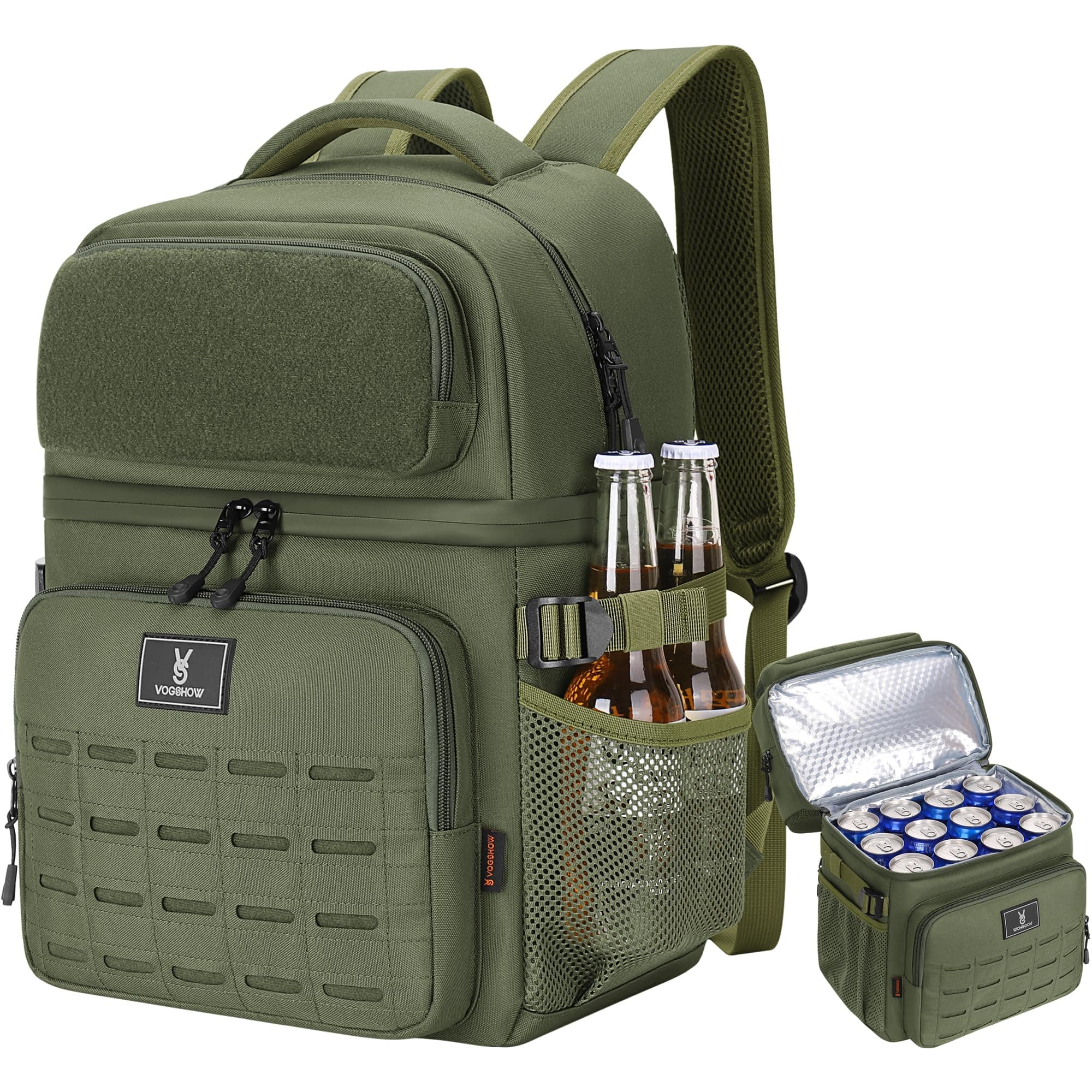 VS VOGSHOW Insulated Double Deck Cooler Backpack, 36 Cans Large Cooler Bag