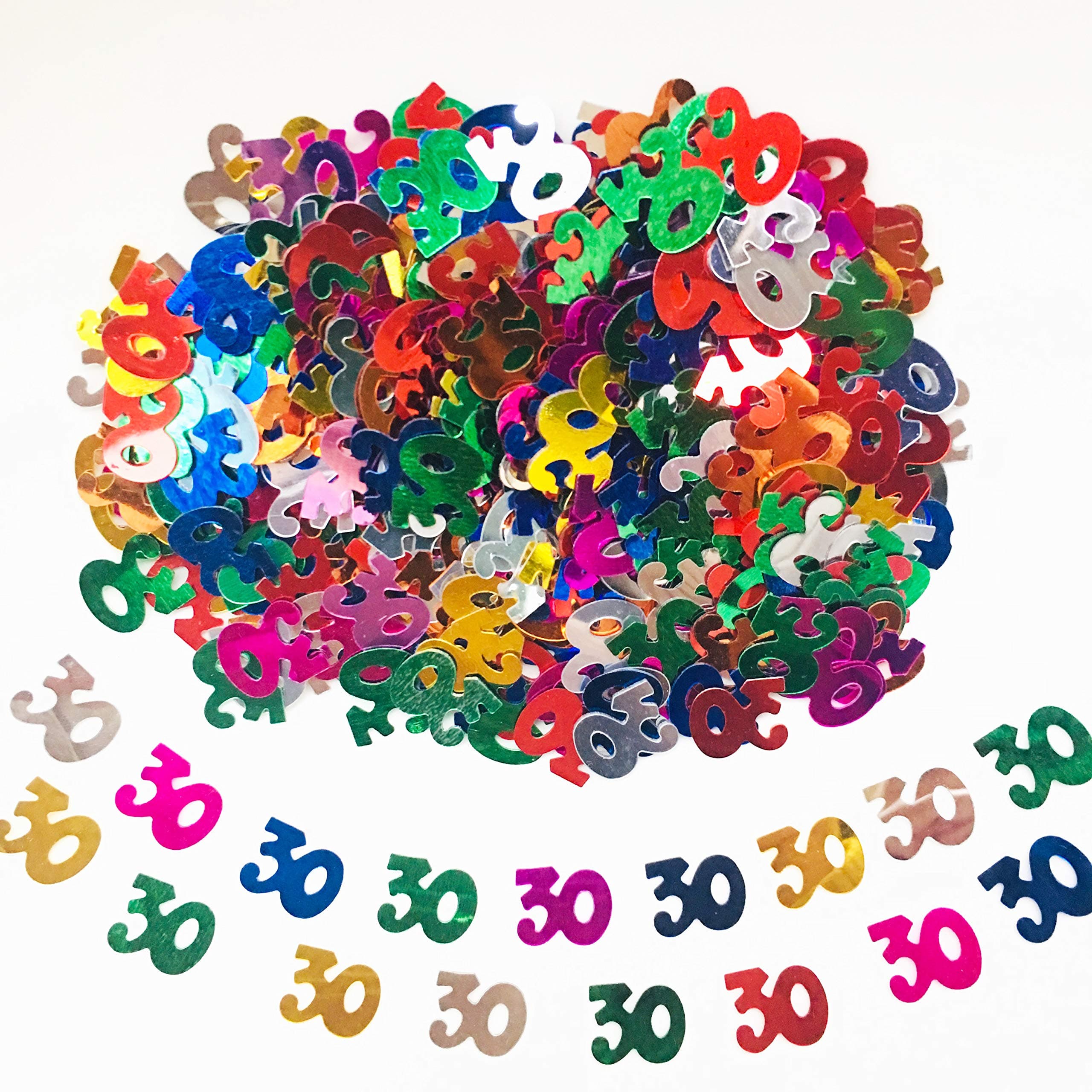 30 Confetti for 30th Birthday Party Decorations or Wedding/Anniversary/Events-1.5 oz (Multi-Color, 30)