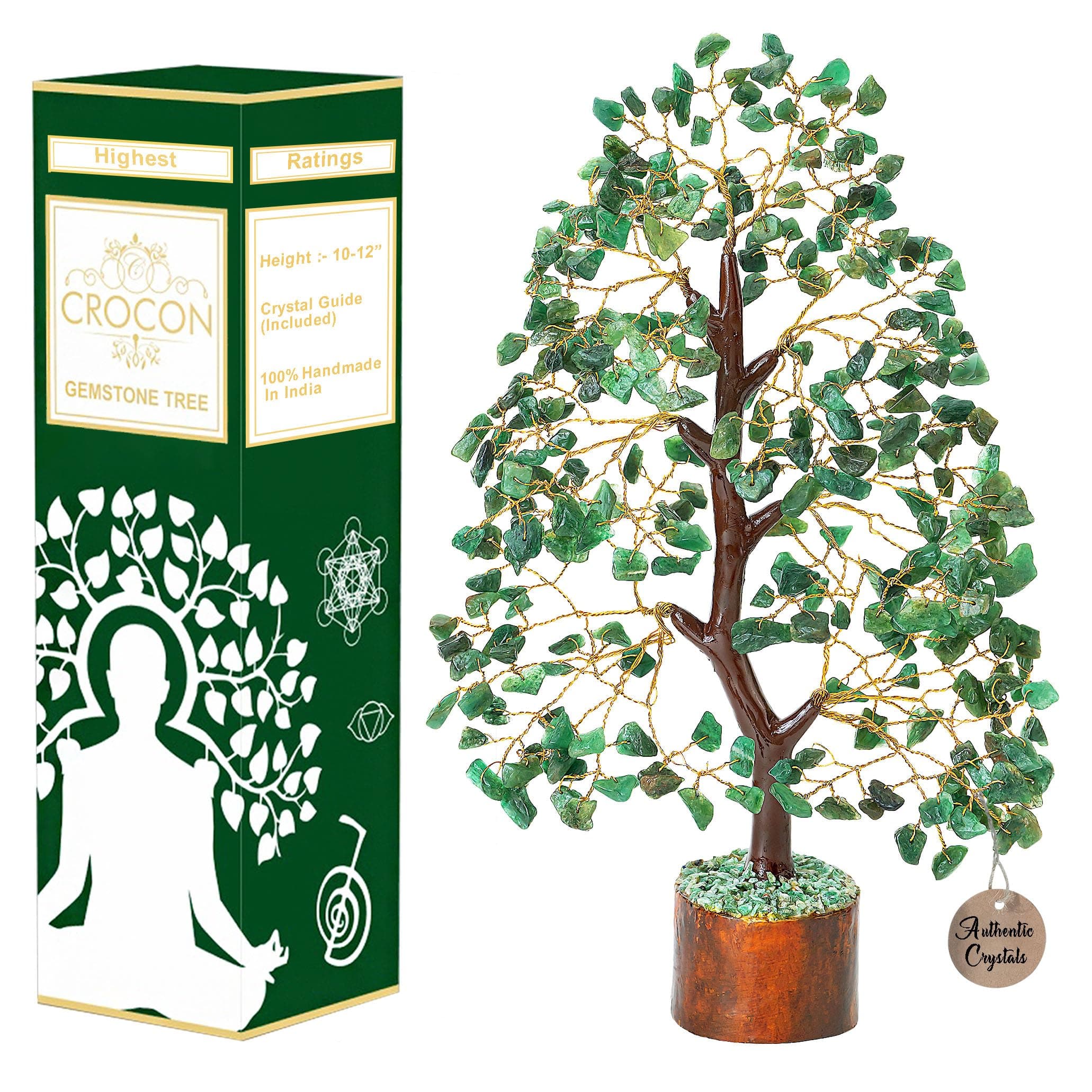 Crocon® Green Aventurine Crystal Tree, Birthday Gifts for Women & Men, Home Decor Healing Crystals Present, Spiritual Room Decor, House Warming Gift Home, Self Care Mom Birthday Gift for Women