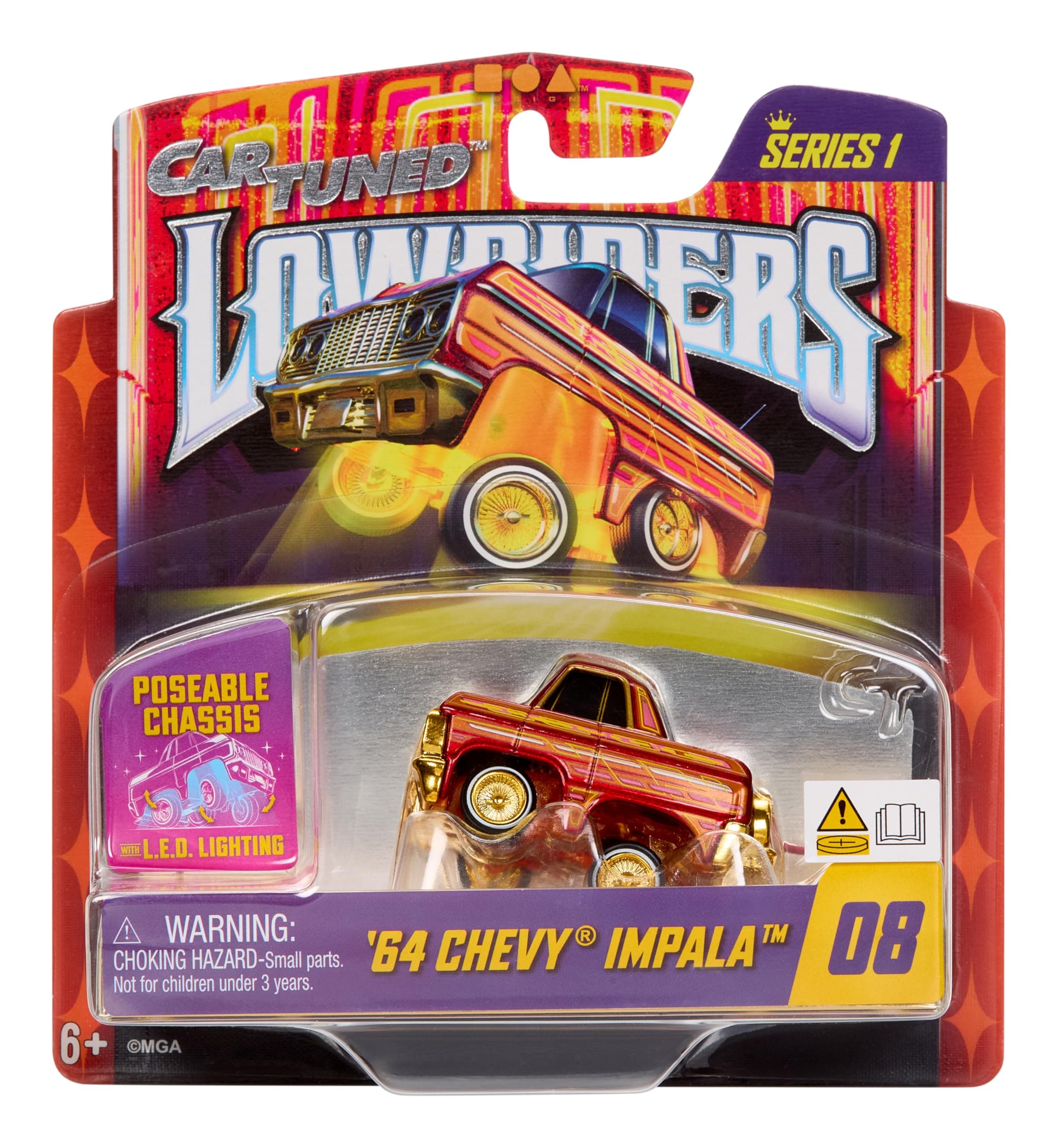 CarTuned™ Lowrider Series 1-1964 Chevy Impala (Kandy Red)