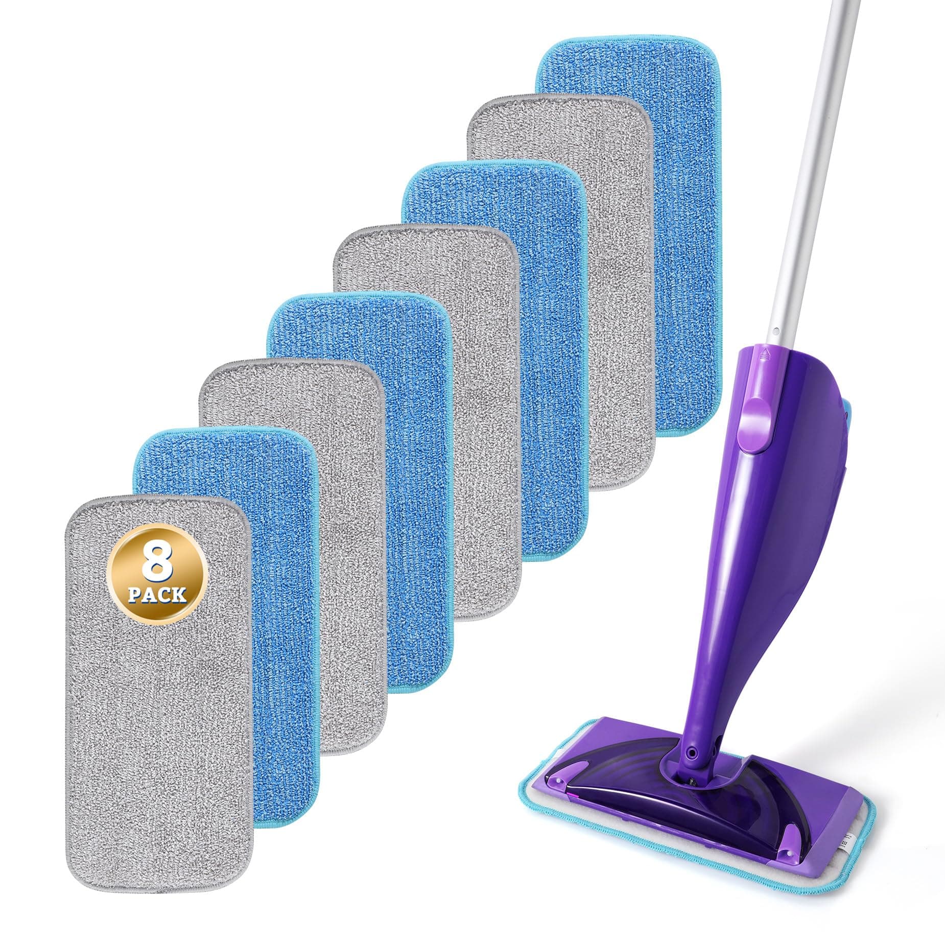 MABUBU Microfiber Mop Pads Compatible with WetJet, Reusable Wet and Dry Pads Mop Refill for Floor Cleaning, 11.6" Wet Dry Pads Use for Hard Wood Floor(8 Pack)