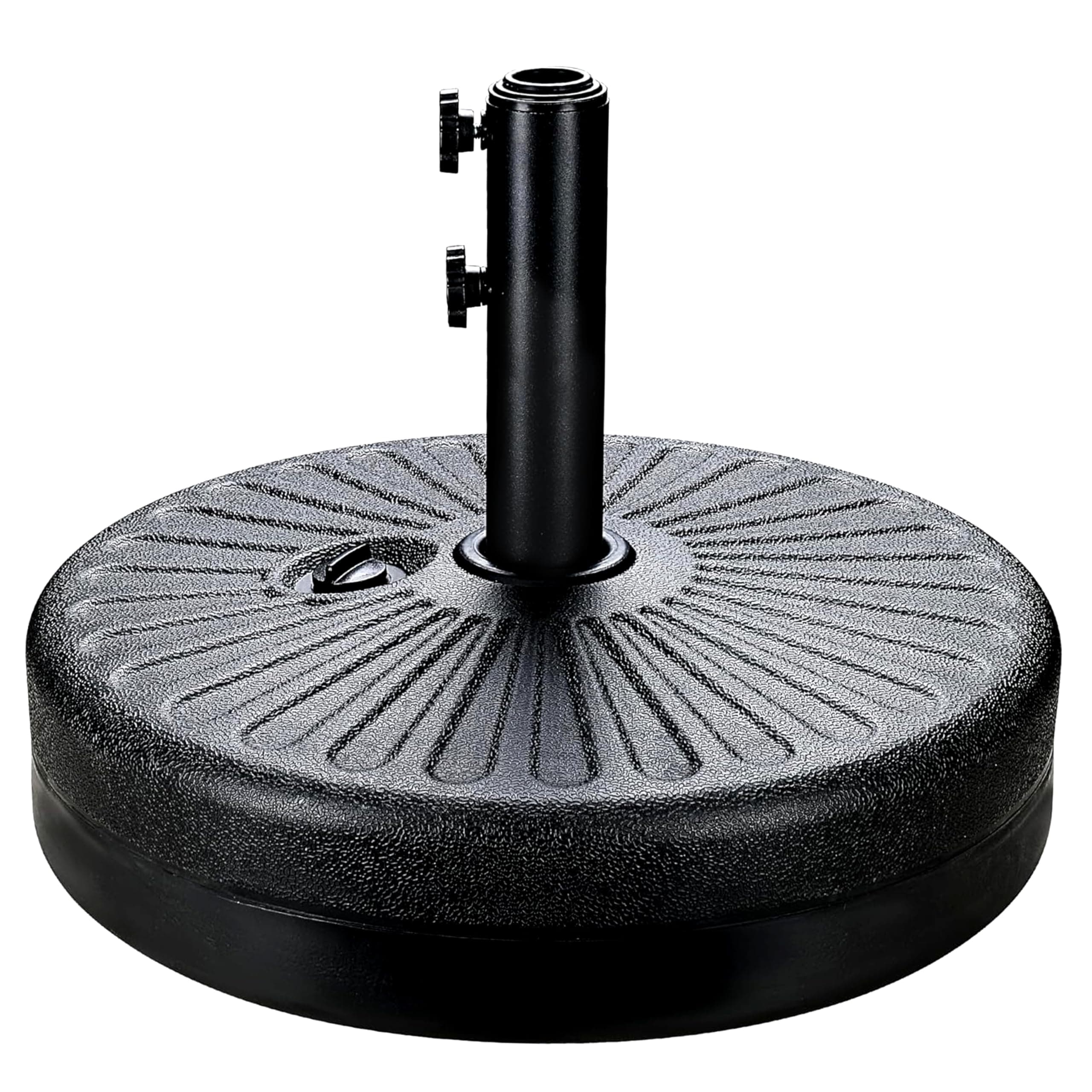 InfiniPower 50lbs 20" Capacity Fillable Heavy Duty Umbrella Round Base Stand for Outdoor Patio, Lawn, Deck, Poolside, Black