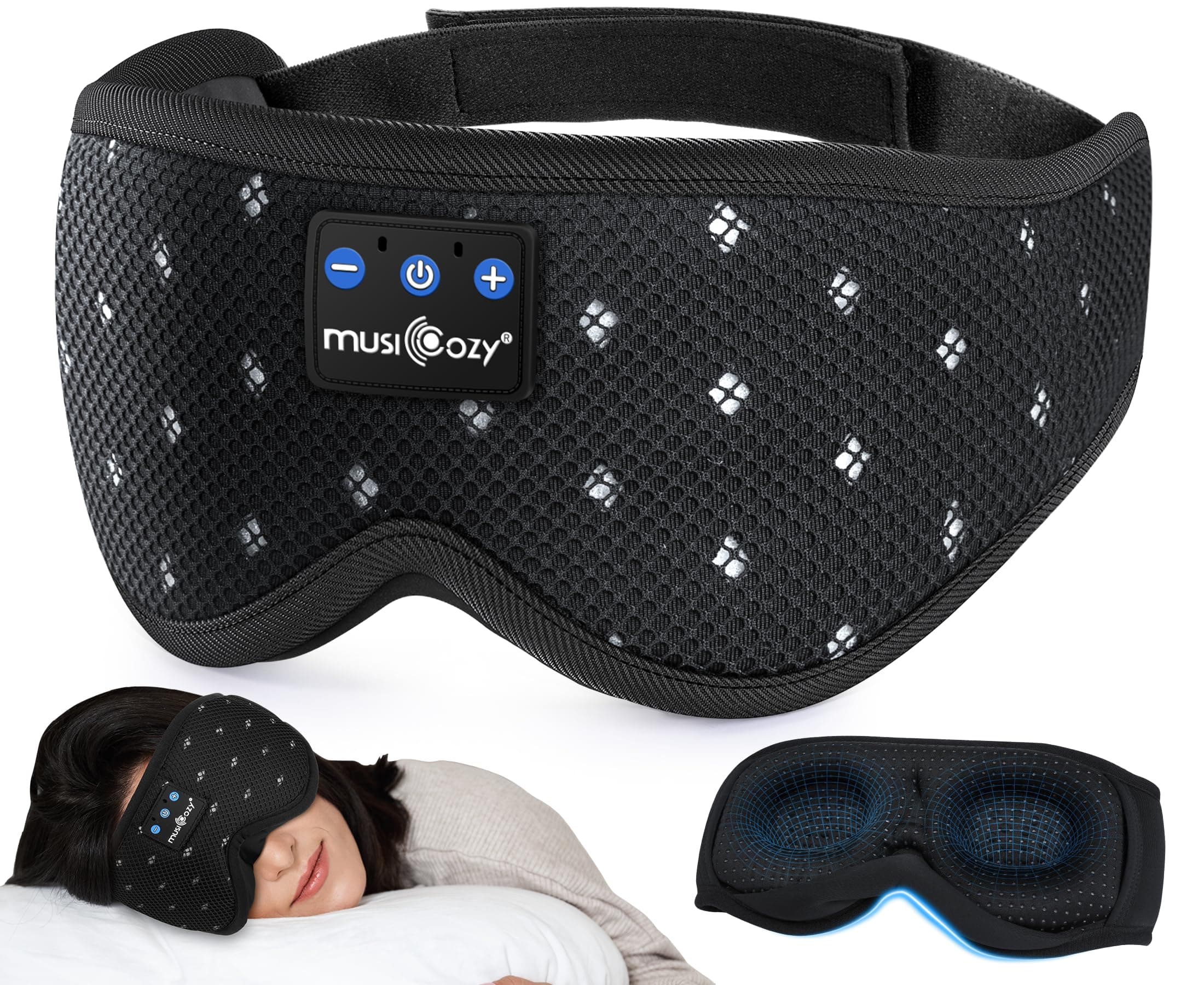 MUSICOZY 5.4 Sleep Headphones Breathable Mesh 3D for Side Sleepers