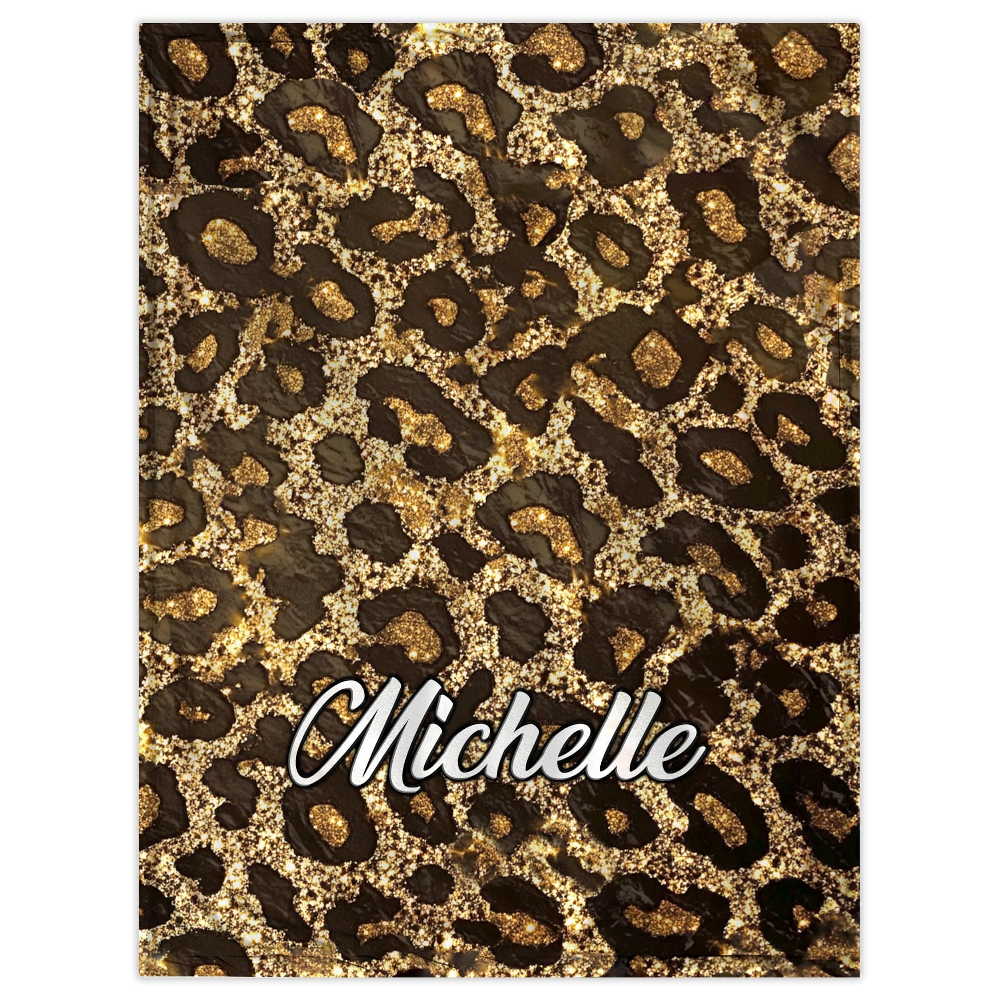 Hyturtle Personalized Leopard 2D Print Baby Blanket - Cheetah Print Swaddles for Newborns Girl Boy - Crib Blanket for Toddlers Gifts for Infant Mom - Custom Soft Cozy Plush Toddler Crib Bedding Decor