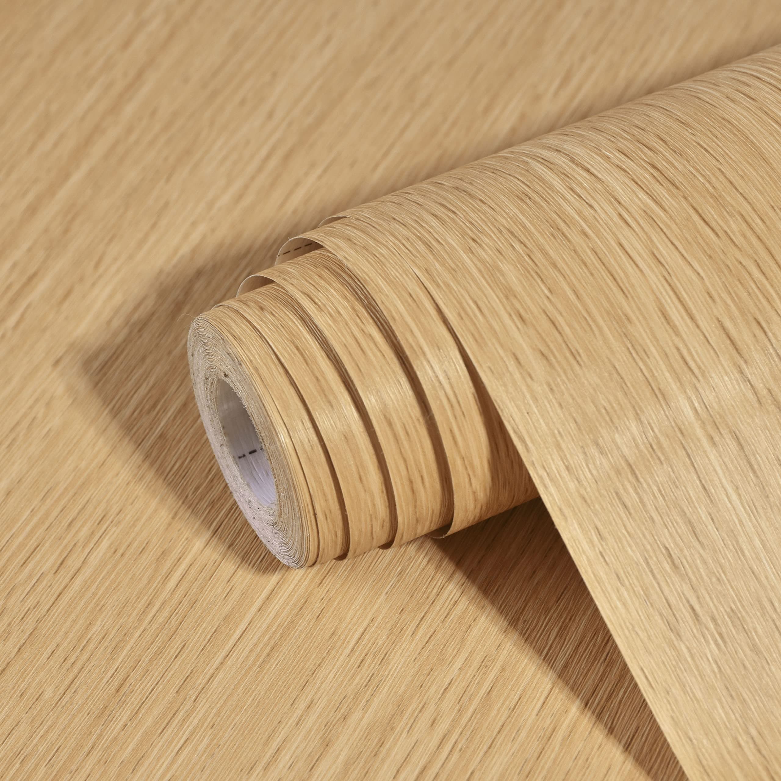 Dzhuywer Oak Wood Contact Paper, 23.6" x 394" Peel and Stick Self-Adhesive Removable Thick Wallpaper, Decorate Countertops Walls Kitchen Bathroom Cabinets, Waterproof Vinyl Sticker, PVC, Upgrade