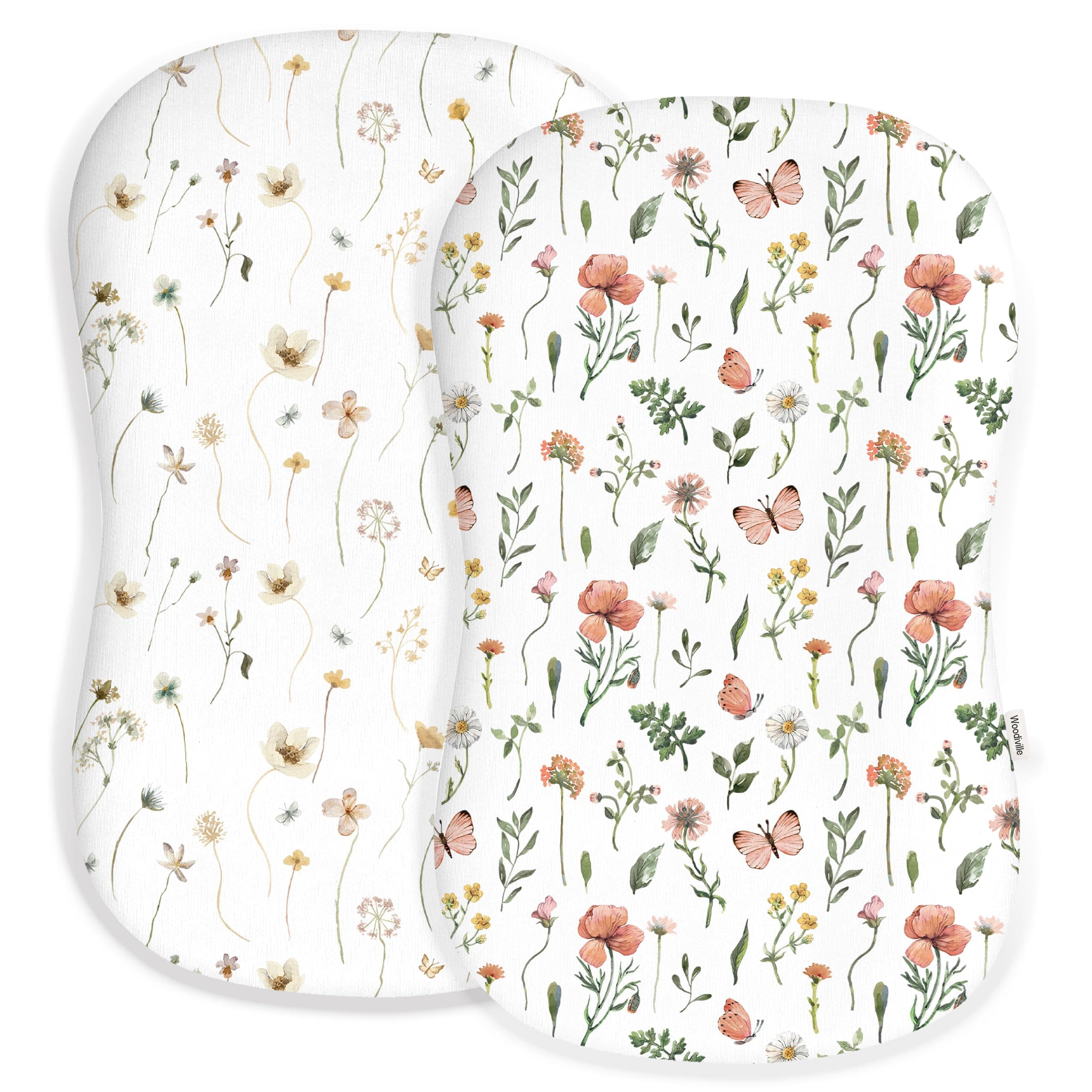 Woodiville Baby Lounger Cover for Boys and Girls, Soft Breathable Polyester Cover, Fits Most Lounger Pillows, Cute Patterns, Durable and Machine Washable (11-Butterfly, Envelope)