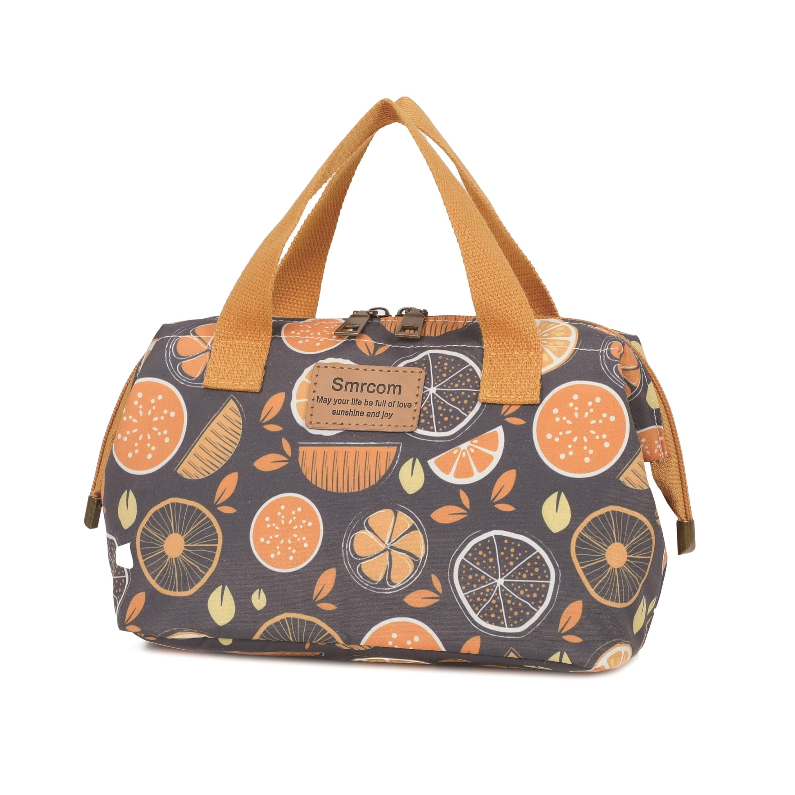 Smrcom Makeup Bag Cosmetic Bag For Women Girl Travel Makeup Bag Toilet Bag Zipper Organizer Bag Waterproof, Gray orange, Exquisite