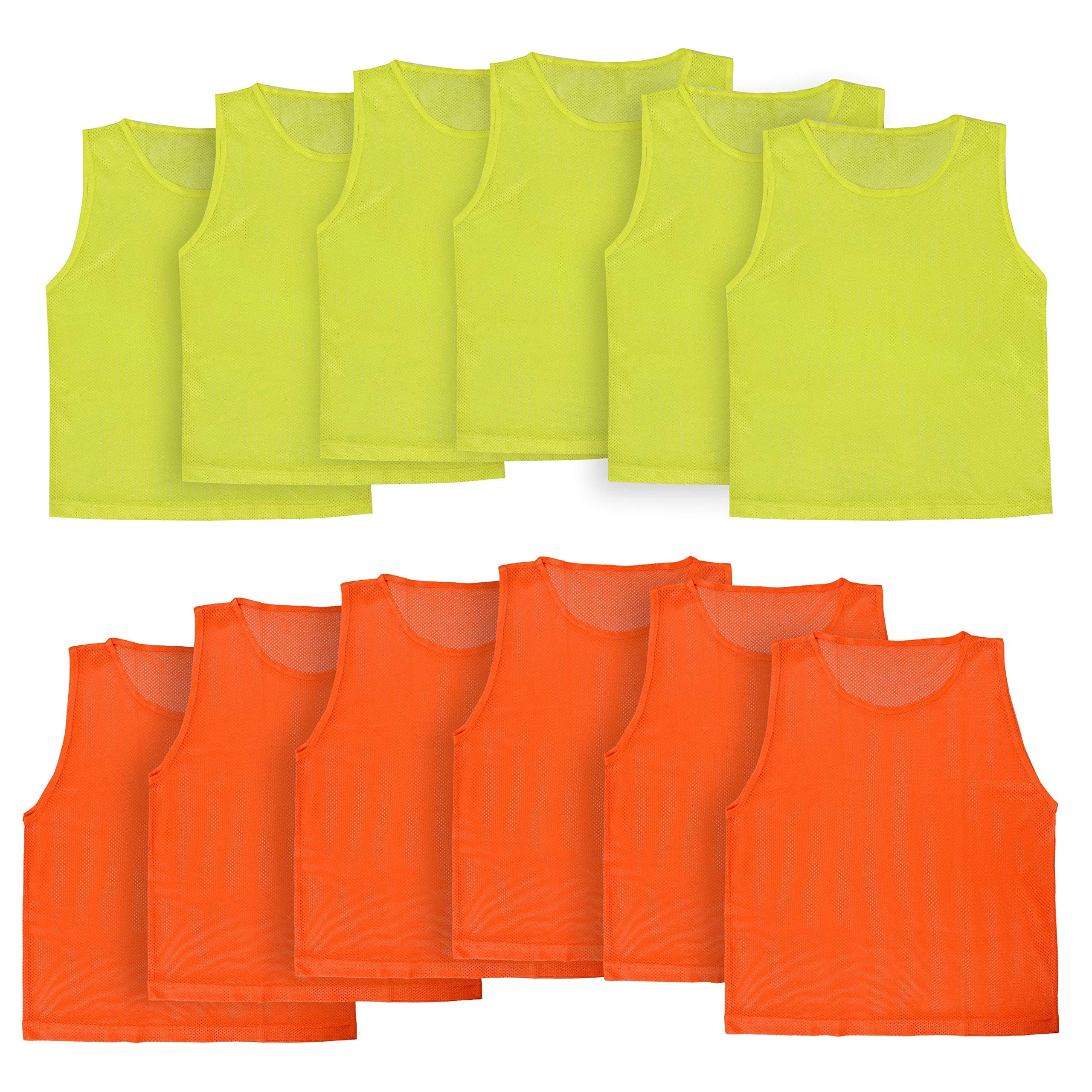 Athllete Youth & Adult Soccer Pinnies - Mesh Practice Jerseys, 12 Pack