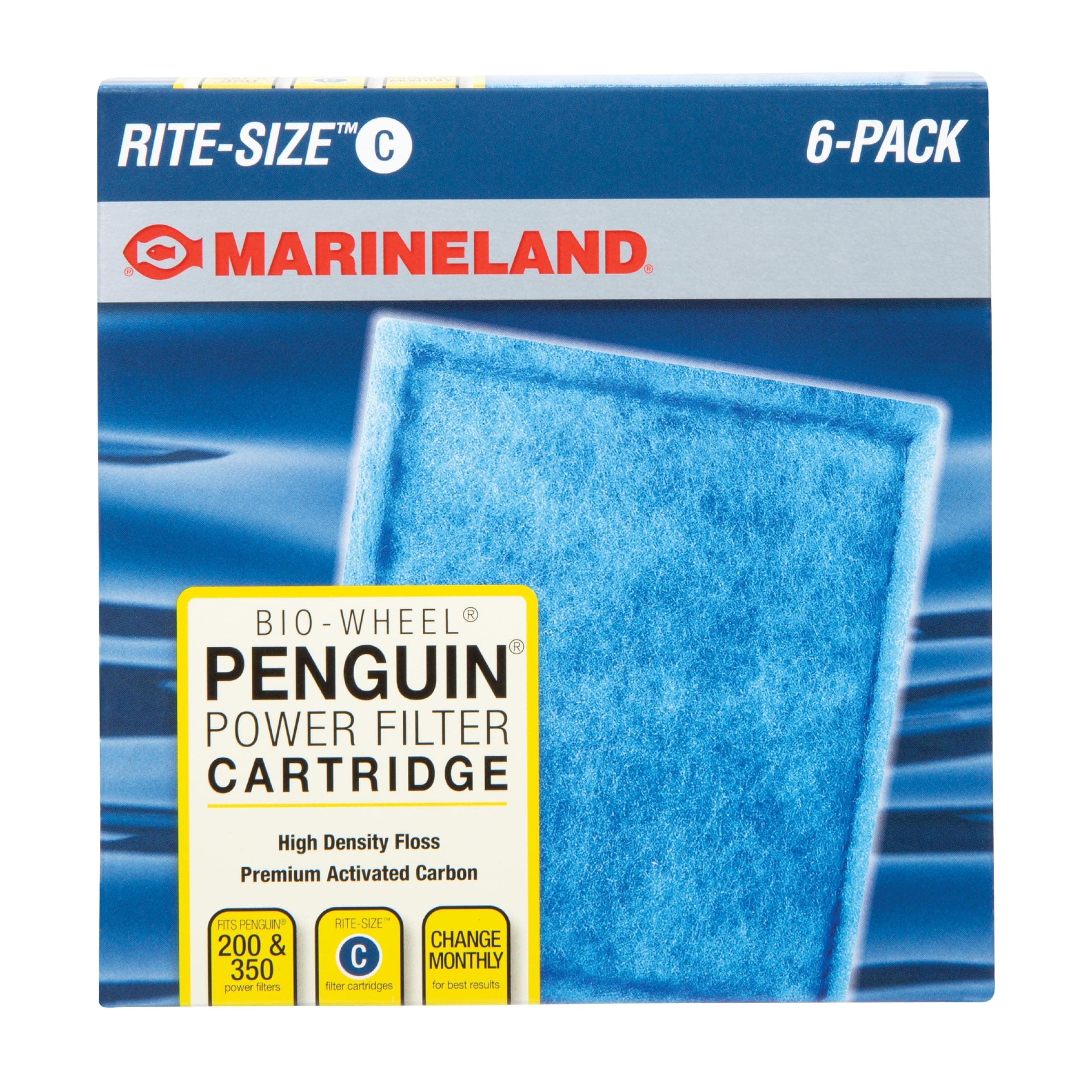 Marineland Penguin Bio-Wheel Replacement Filter Cartridges, Rite-Size C, 6 Count