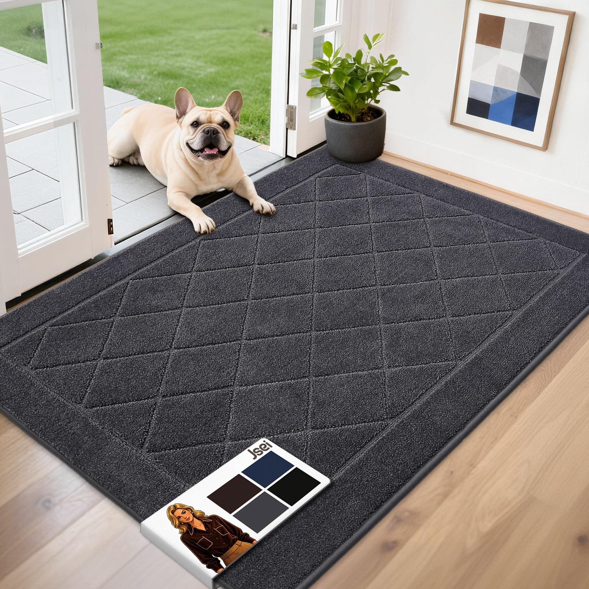 JSEI Dirt Trapper Door Mat 32"x48", Dark Grey