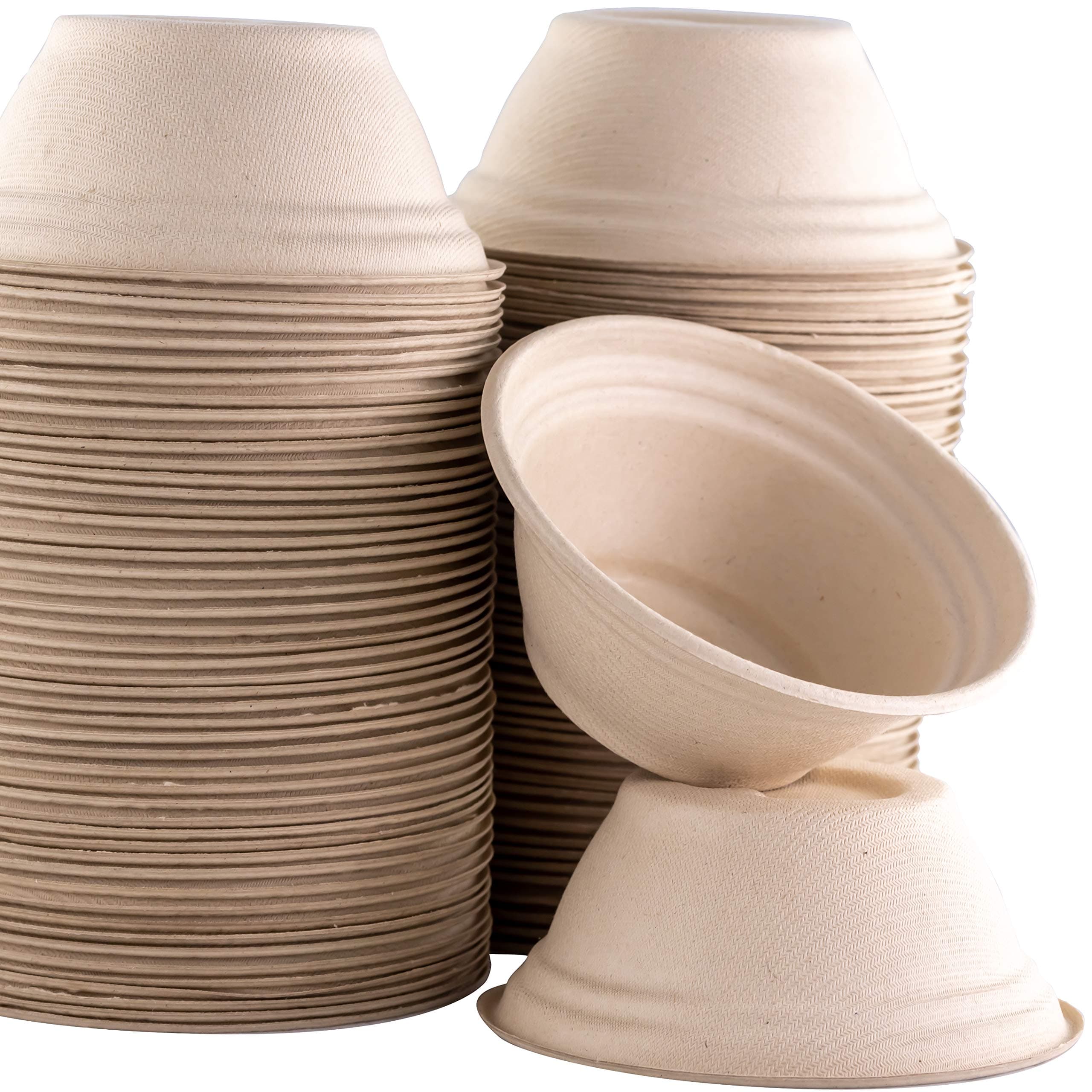 Vet-Grade Biodegradable Disposable Tan Kraft Pet Bowls Bulk 200Pk 8 Oz/1 Cup. Non-Toxic Food and Water Dishes for Puppies, Small Dogs or Cats. Sturdy and Leakproof for Healthy Pets!