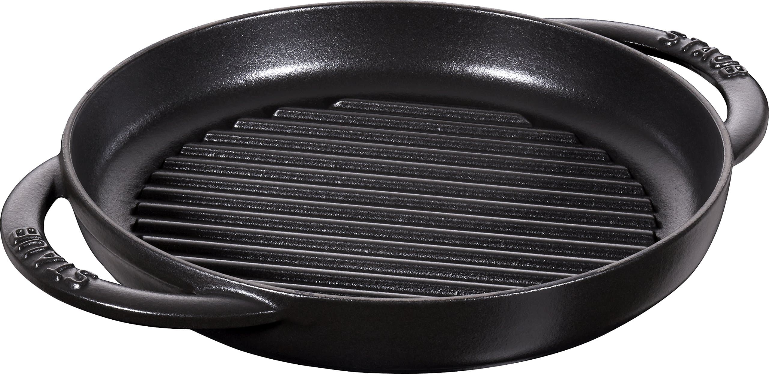 Round Grille with Handle, Cast Iron, Black, 22 cm, STAUB