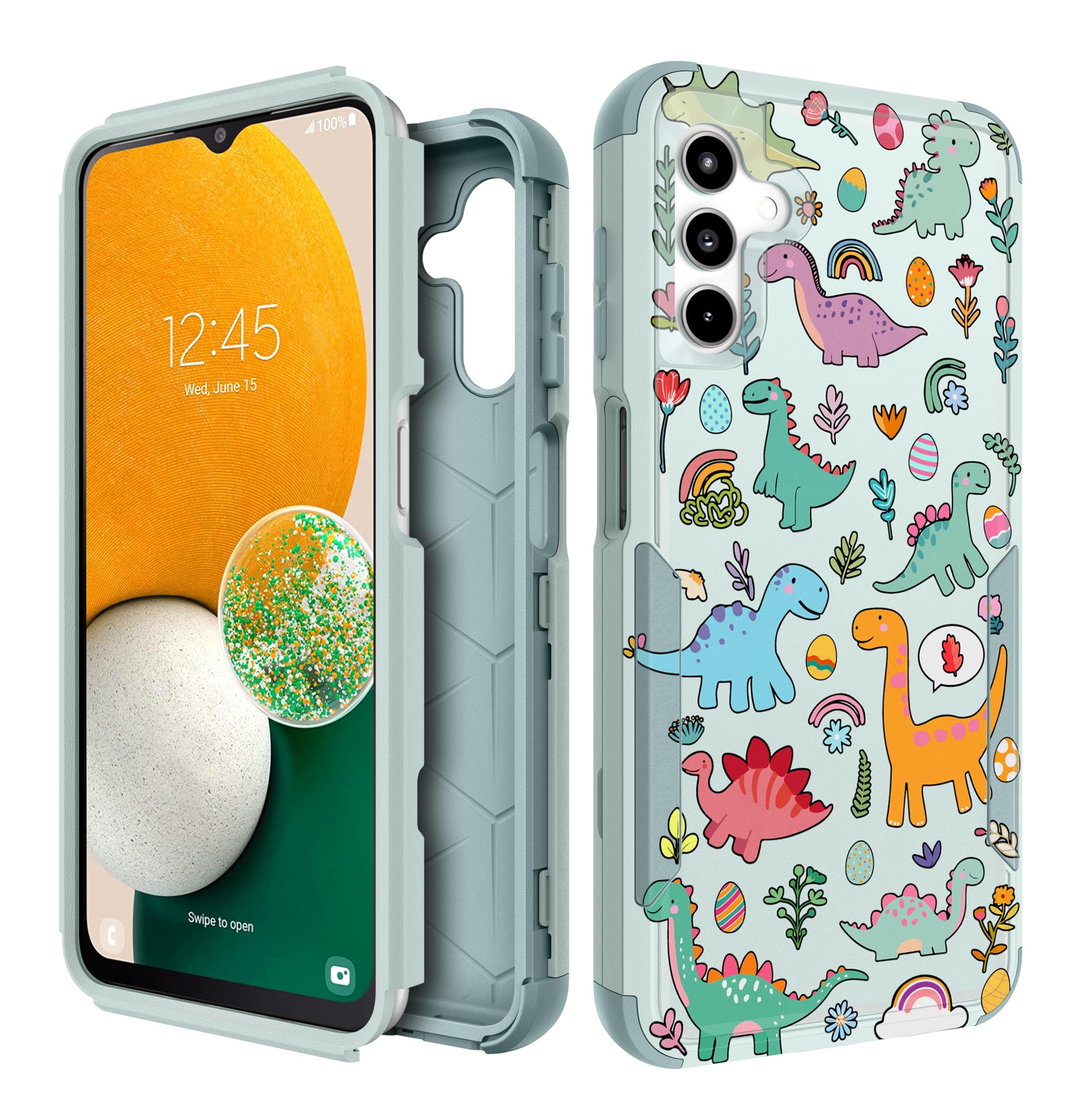 Plakill for Samsung Galaxy A54 Case - for Women Cute Phone Cover Cool Aesthetic Unique Design Teen Dinosaurs Heavy Duty Protective Shockproof Funda Samsung A54 Case