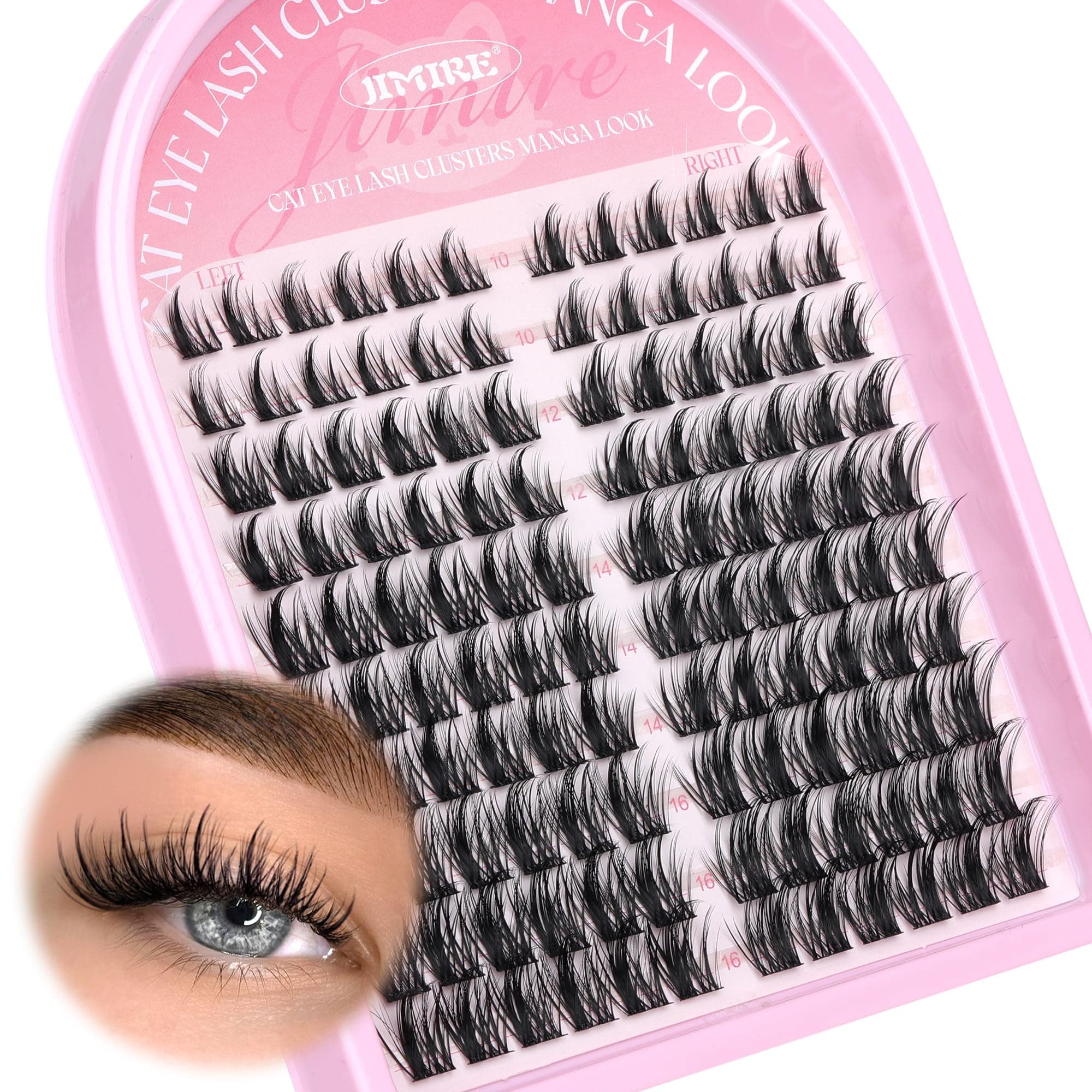 Wispy Lash Clusters Natural Cluster Eyelash Extensions 120Pcs Manga Eyelash Clusters DIY Spiky Lash Extension Soft Cat Eye Individual Lashes Clusters 10-16MM Anime Cluster Lashes by JIMIRE