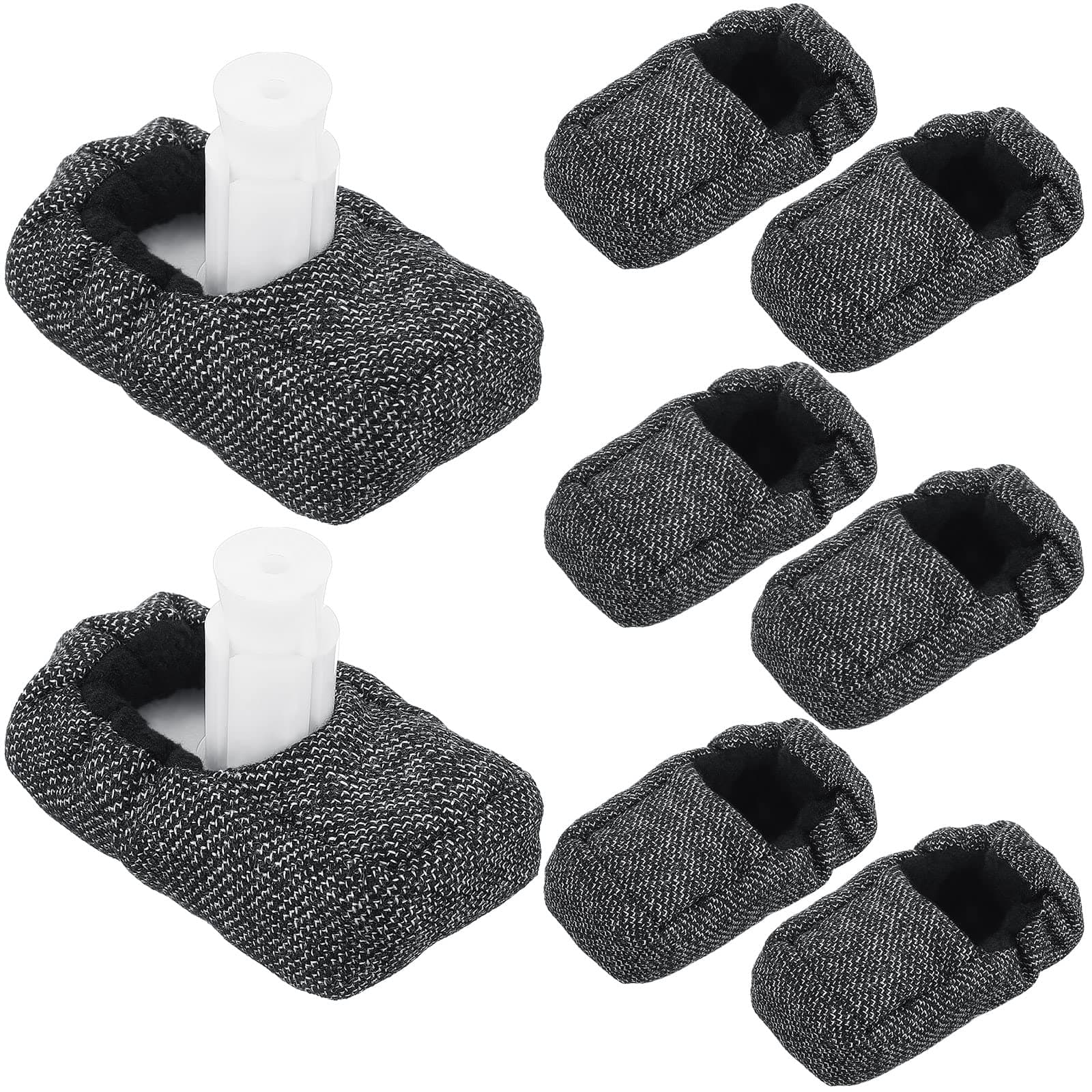 8 Pcs Walker Ski Glide Covers Heavy Duty Universal Removable Padded Caps Safety Stability Walker Rollator Ski Glides Pads Floor Padding for Senior Rollator Glider Accessories Indoor Outdoor Use