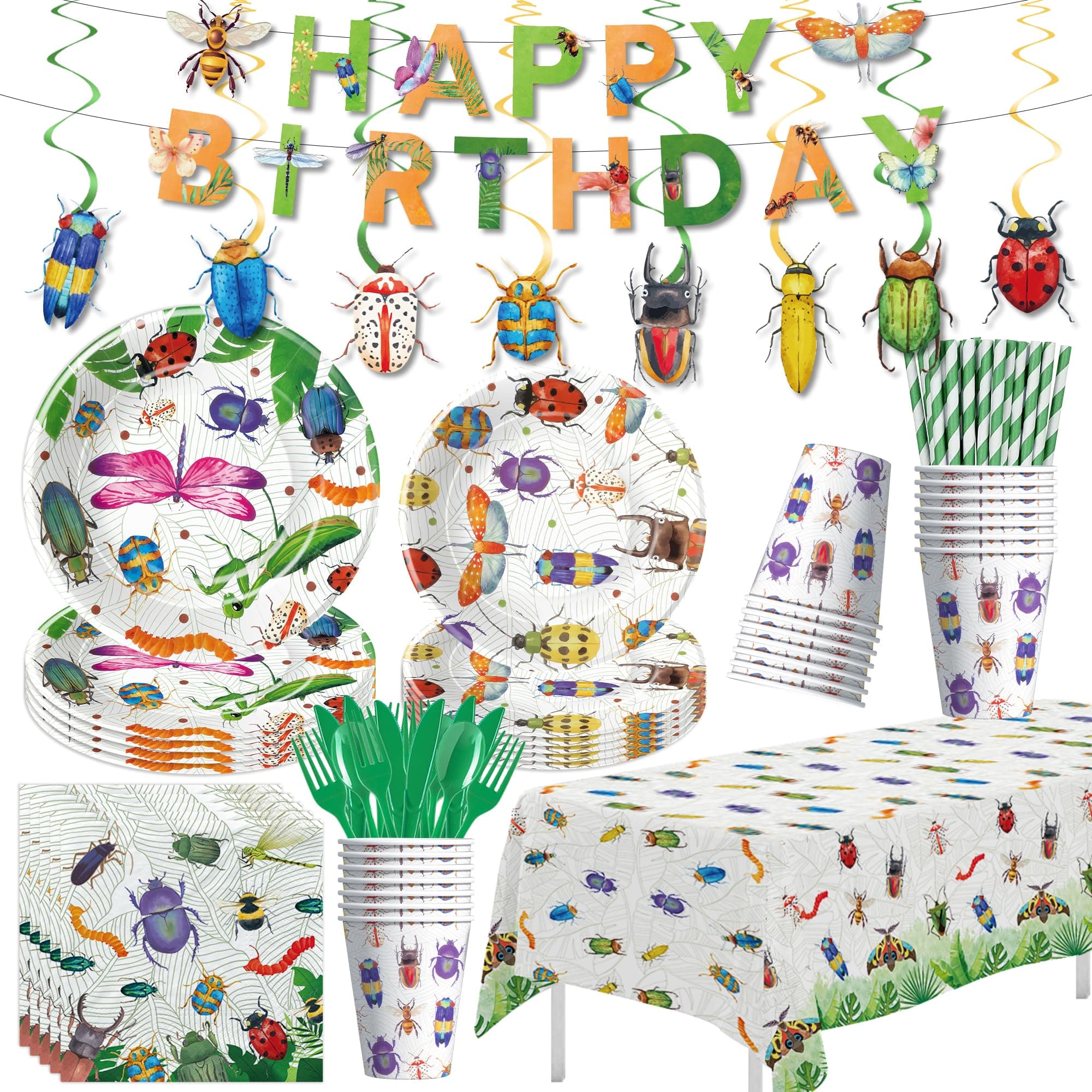 Xenorik Bug Birthday Party Decorations, Garden Nature Insect Party Supplies