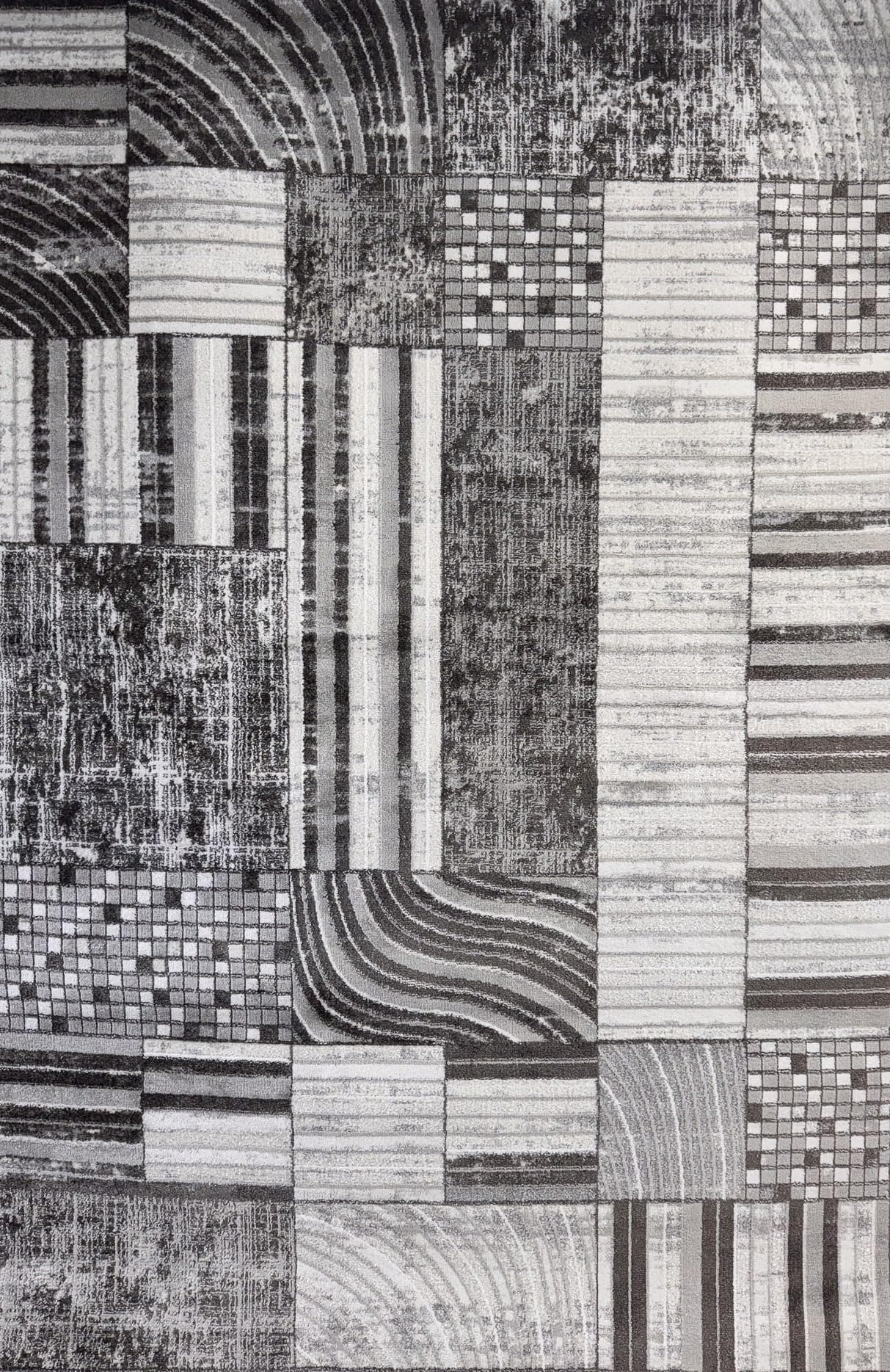 Rug Branch Kasuri 8' x 11' (7'10" x 10'10") Beige/Cream Abstract Patchwork Indoor Area Rug, Contemporary, Low Pile, Stain-Resistant Carpet - Living Room, Bedroom, Dining Room, and Kitchen