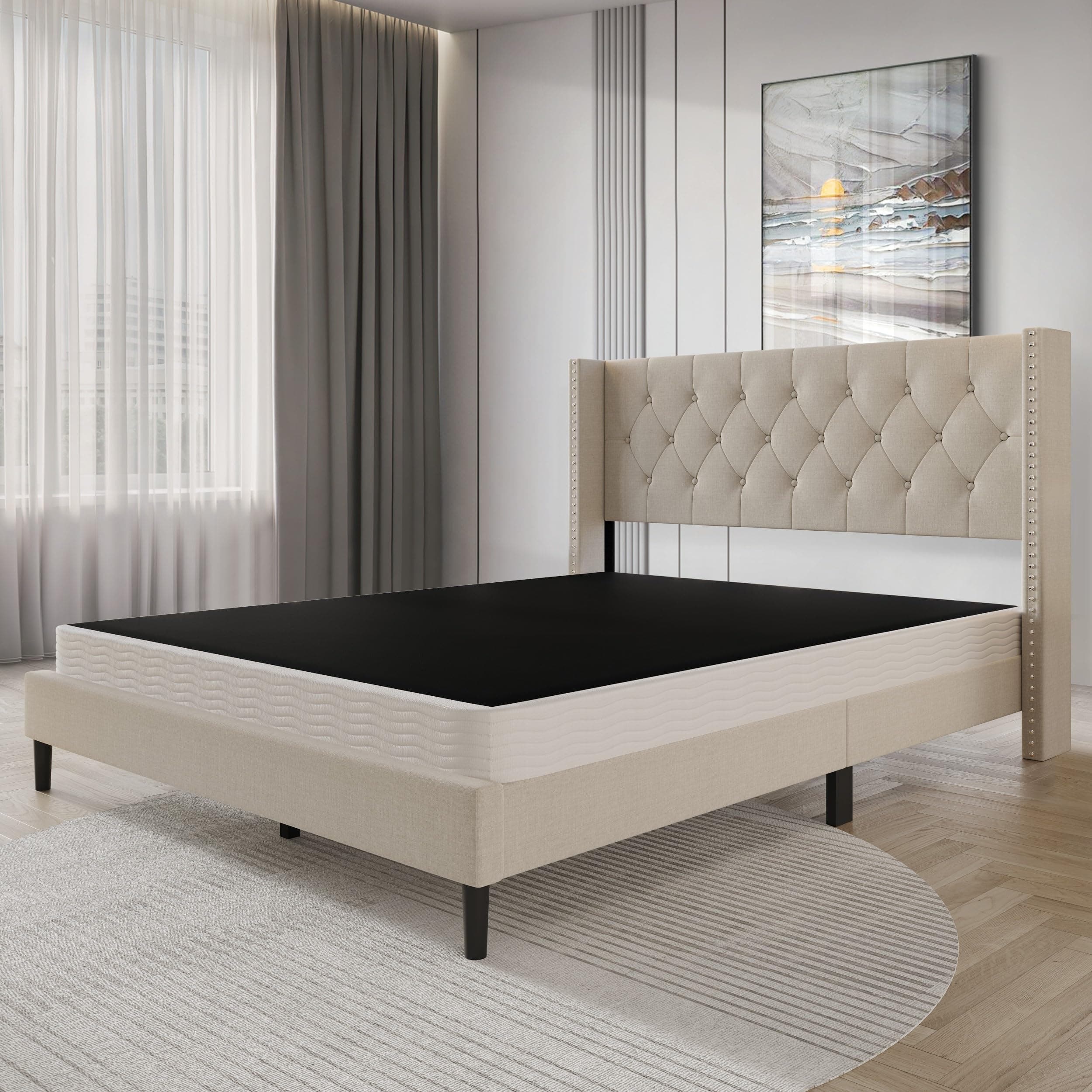 Home Design Canton 5 in. Metal Box Spring – Full Size Steel Mattress Support Base, Slim Profile, Durable, Noise-Free, Easy Assembly, Compact Packaging