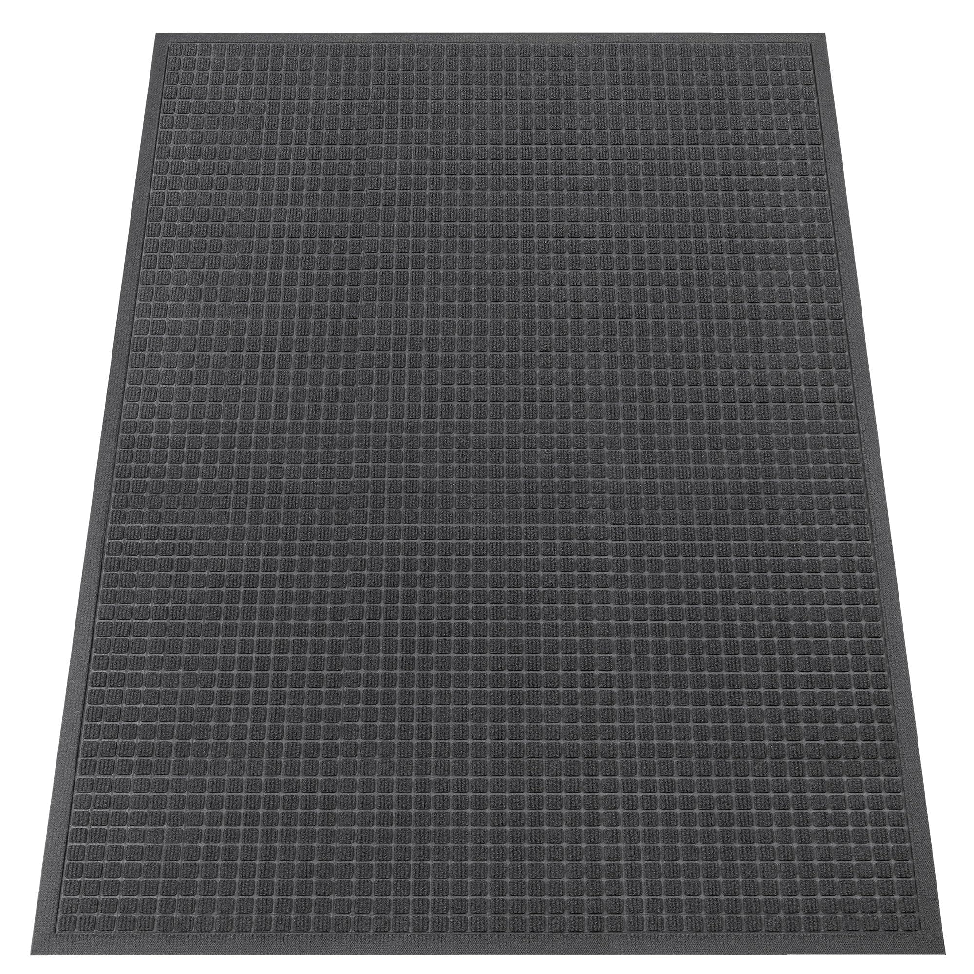 HOMEK Indoor Outdoor Door Mat, 6’x 4' Doormat for Entryway, Rubber Backing Non Slip Front Door Mat Outside Entrance, Super Absorbent Commercial Floor Mat for Home Office, Grey