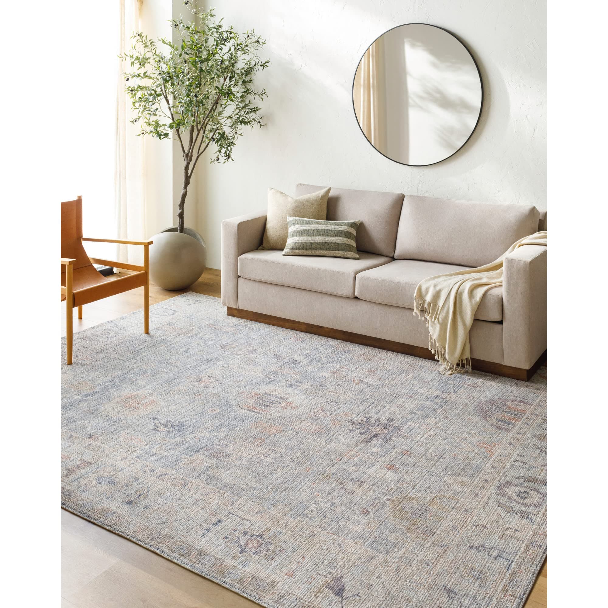 Livabliss x Becki Owens Marlene Vintage Medallion Area Rug, 9'2" x 12', Pale Blue