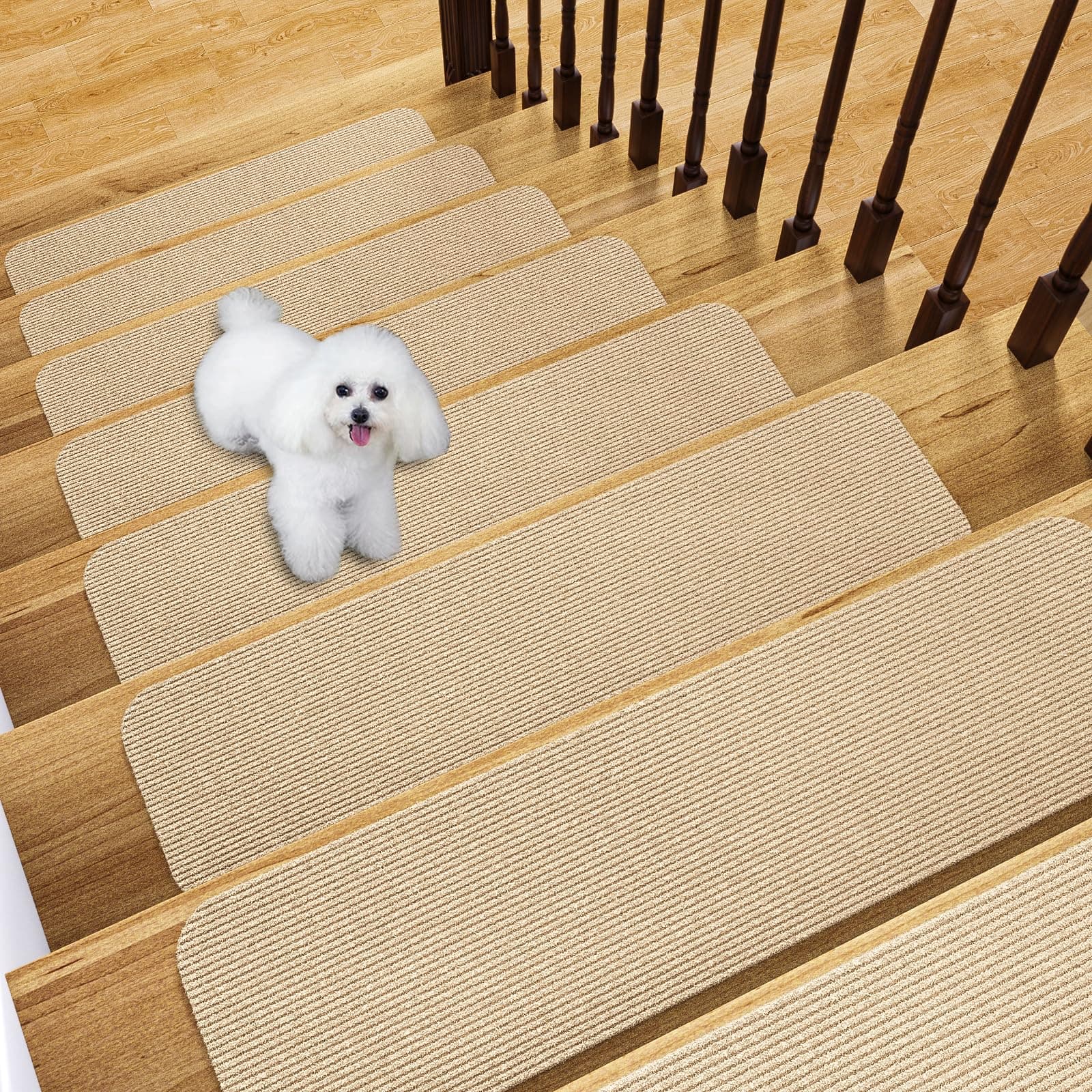 Fixmend Stair Treads Non Slip for Wooden Steps, 8" X 30" (15-Pack)
