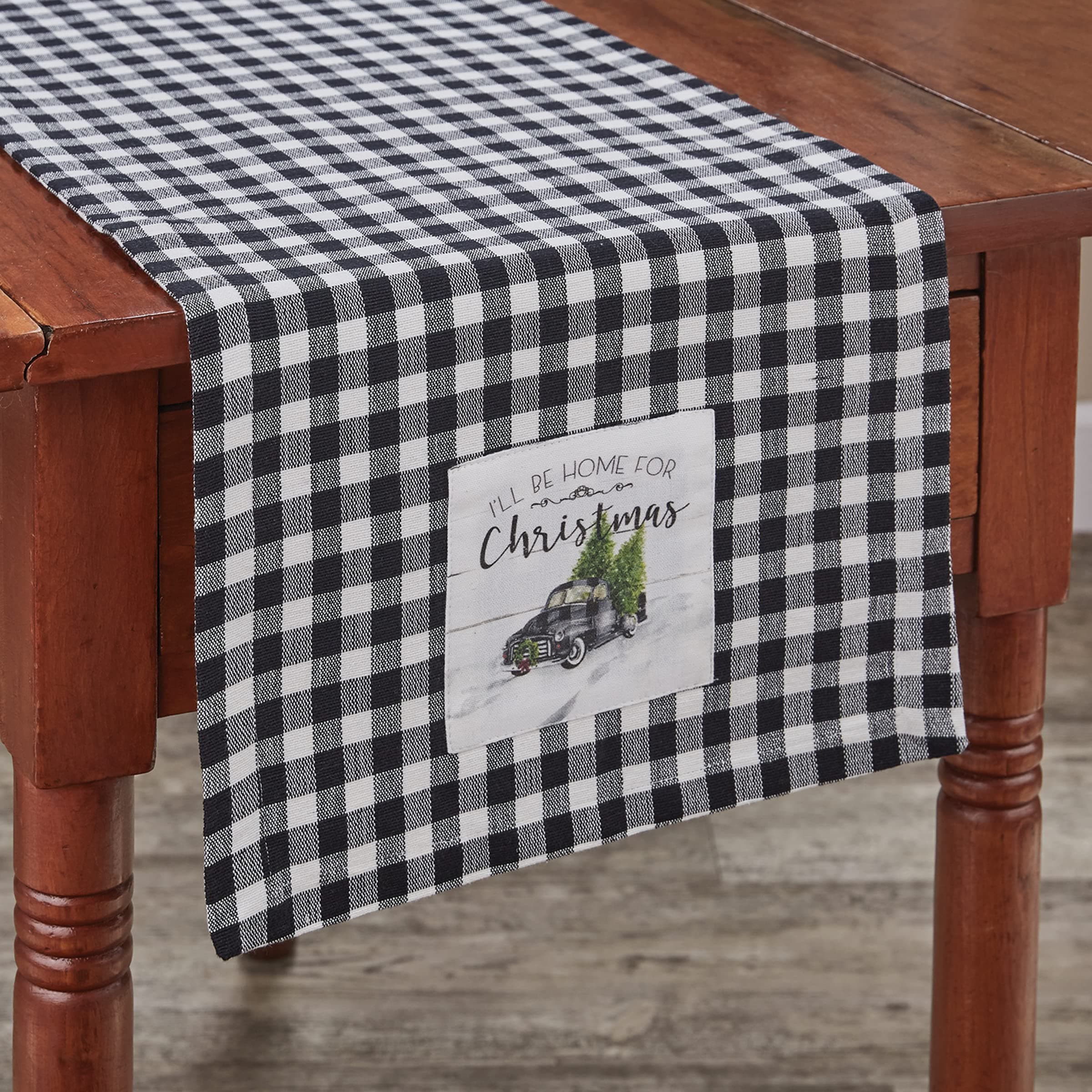Park Designs Home for Christmas Table Runner - 54''L - Black