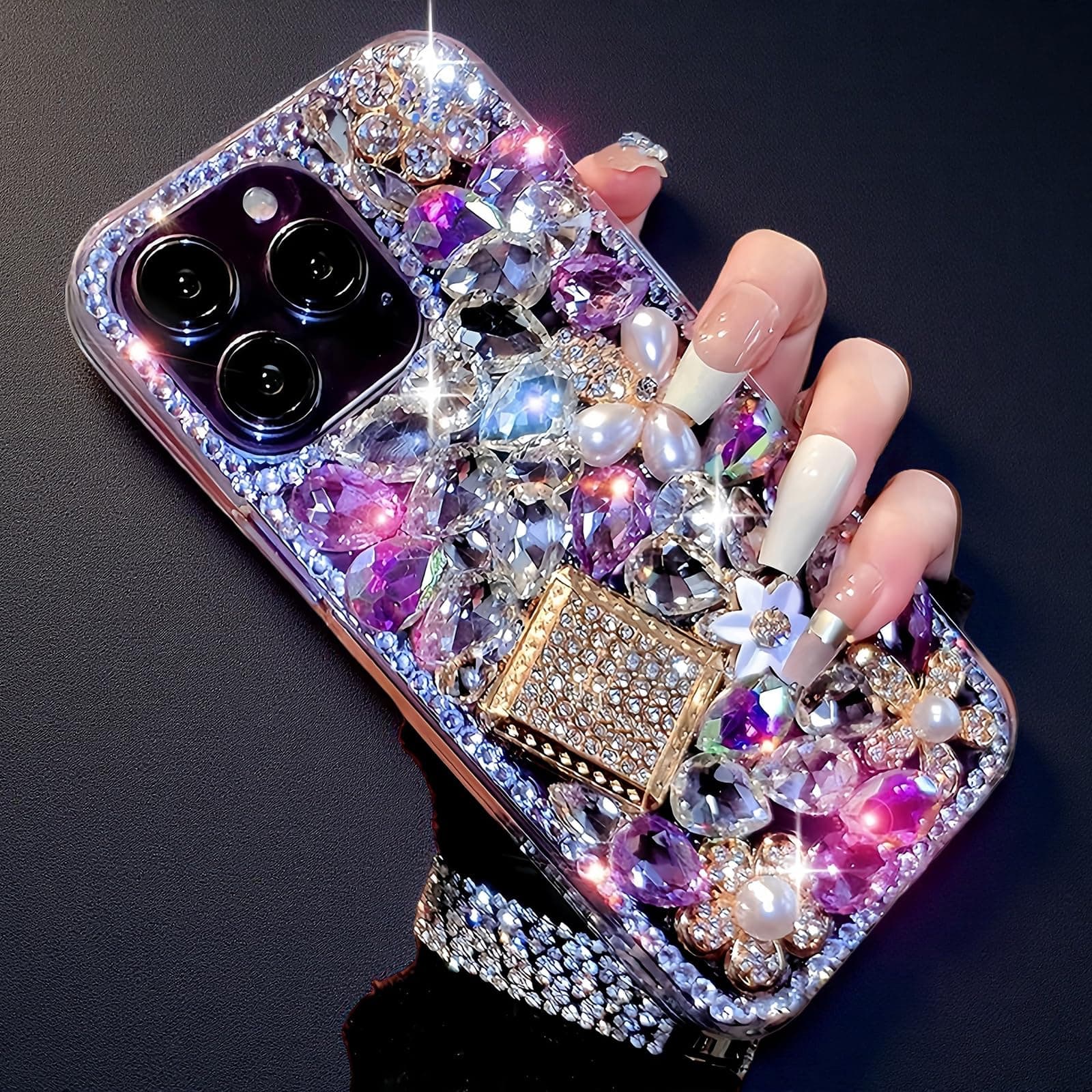 NEALINU for iPhone 17 Case Cute Bling for Women Girls, Luxury 3D Diamond Design Shiny Glitter Sparkle Rhinestone Girly Protective Phone Case