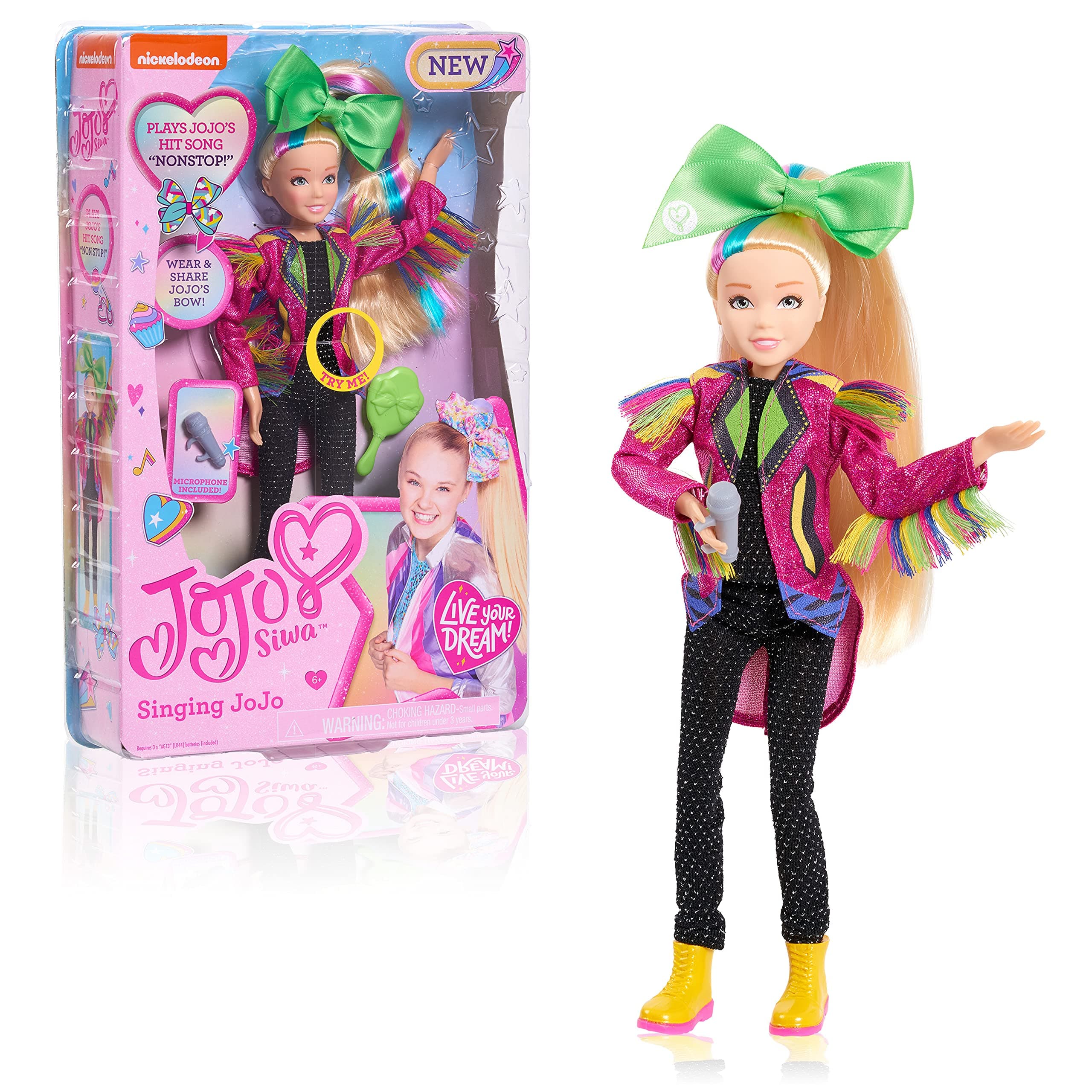 JoJo Siwa Singing Doll- Nonstop, Multi-Color, 10 inches