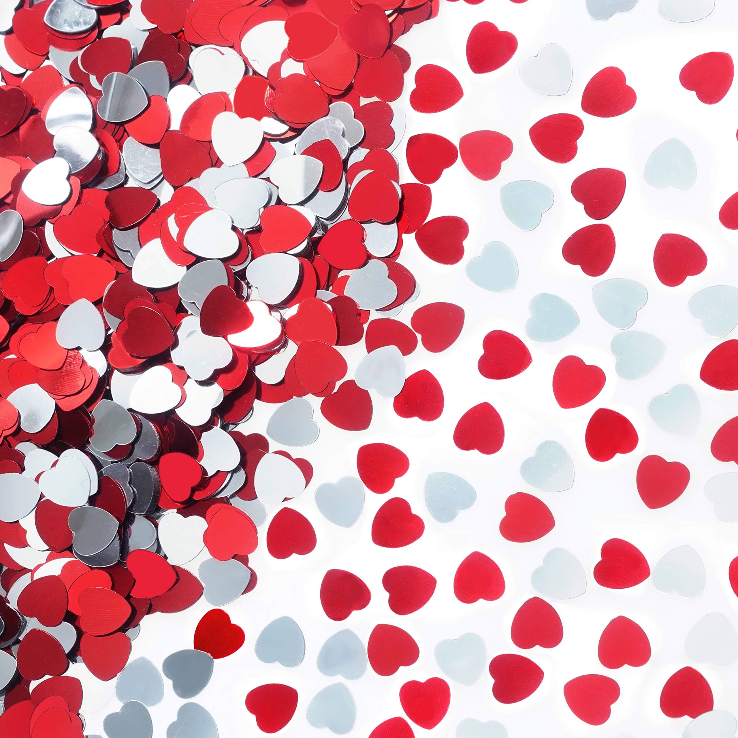 Red Love Heart Valentines Party Table Confetti - Bachelorette Party Foil Metallic Sequins Confetti Wedding Engagement Anniversary Just Married Birthday Party Sprinkles Confetti Decorations, 60g