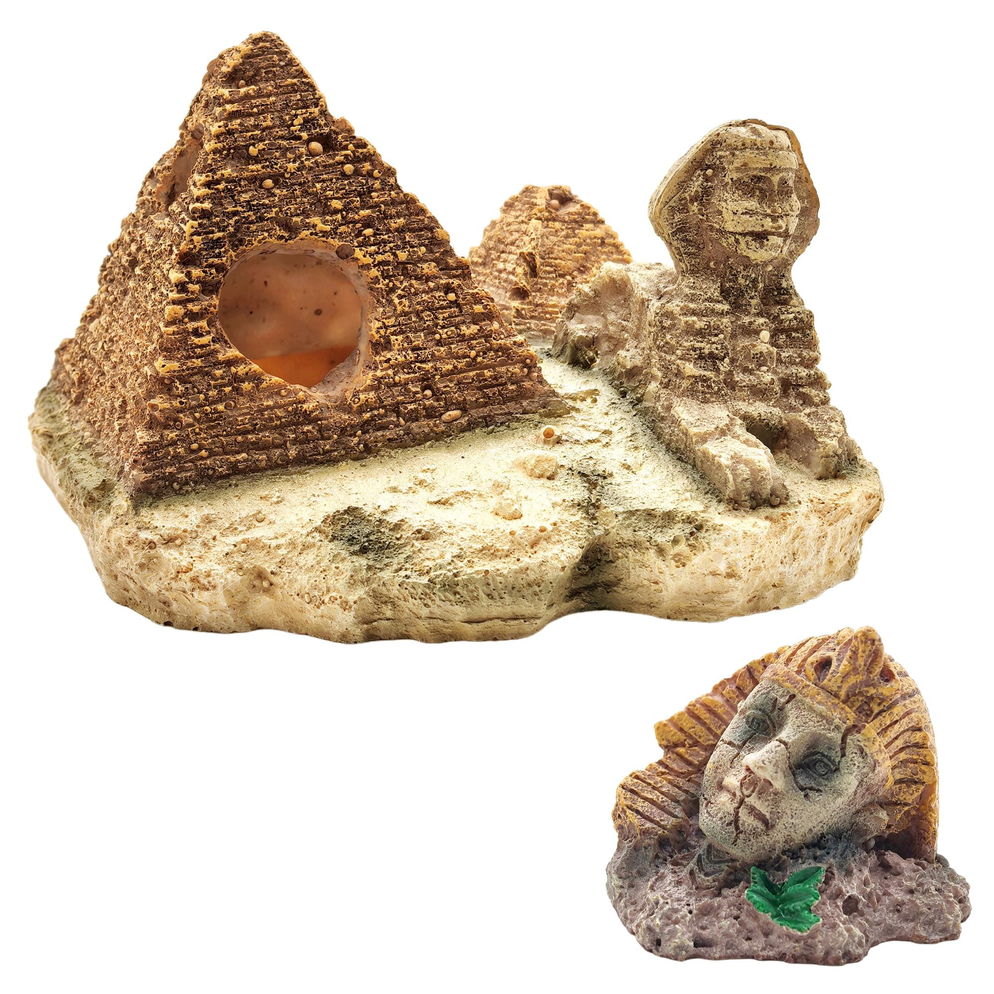 M2cbridge Aquarium Decor Castle Shipwreck Ornament Underwater Landscape(Egyptian Pyramid + Pharaoh)