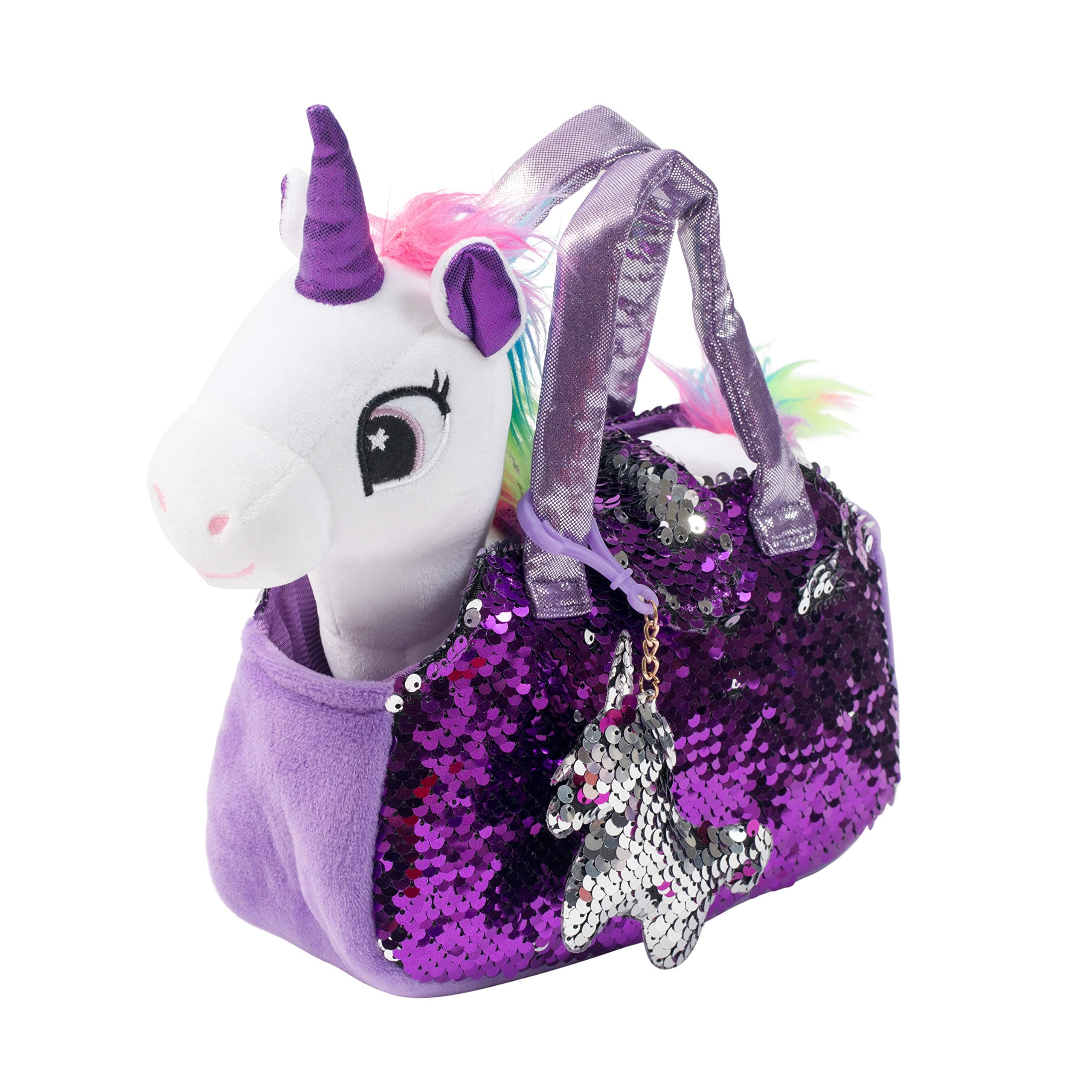 Little Jupiter Plush Pet Set w/Purse - Unicorn Stuffed Animals for Girls - Unicorn Plush - Stuffed Unicorns - Gift for Age 4-7 yrs (White Unicorn)