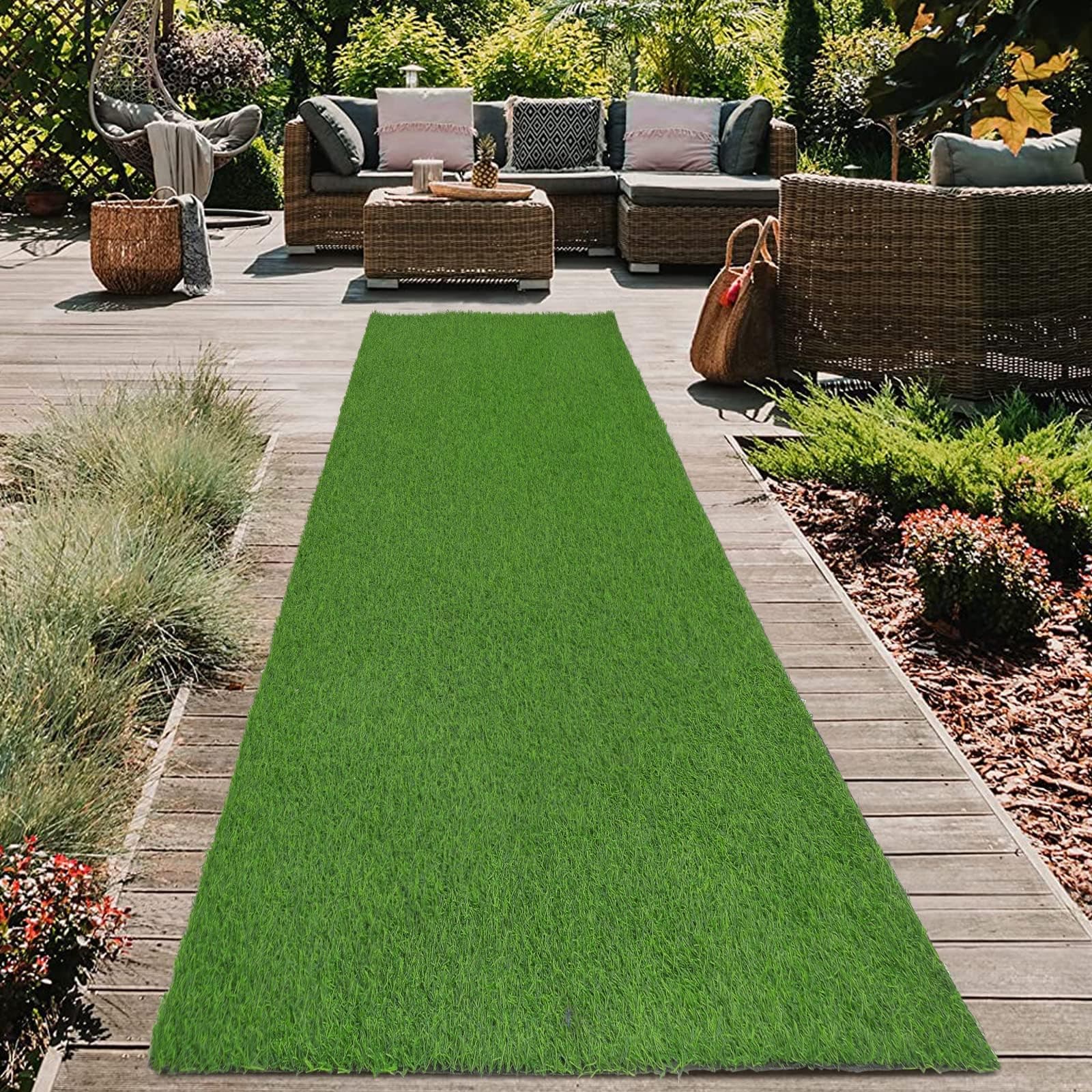 HEBE Artificial Grass Turf Rug 2 x 8 Ft Dog Pee Pads Potty Training Rug with Drainage Holes Fake Grass Patch Turf Carpet Door Mat for Dog Pets Patio Lawn Landscape Balcony