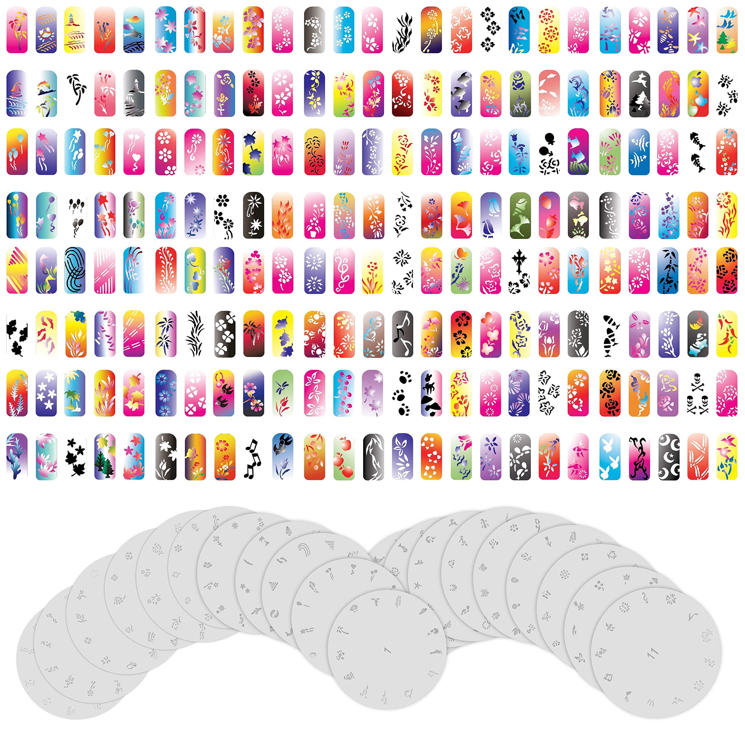 Custom Body Art Airbrush Nail Stencils - Nail Art Stencils Series #1