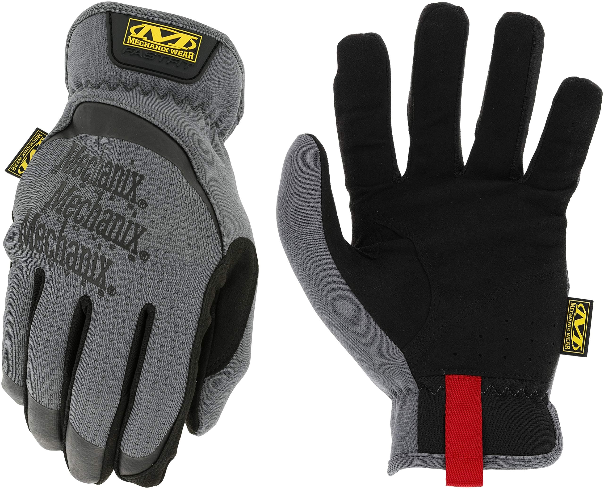 Mechanix Wear: FastFit Work Glove with Elastic Cuff for Secure Fit, Performance Gloves for Multi-purpose Use, Touchscreen Capable Safety Gloves for Men (Grey, X-Large)