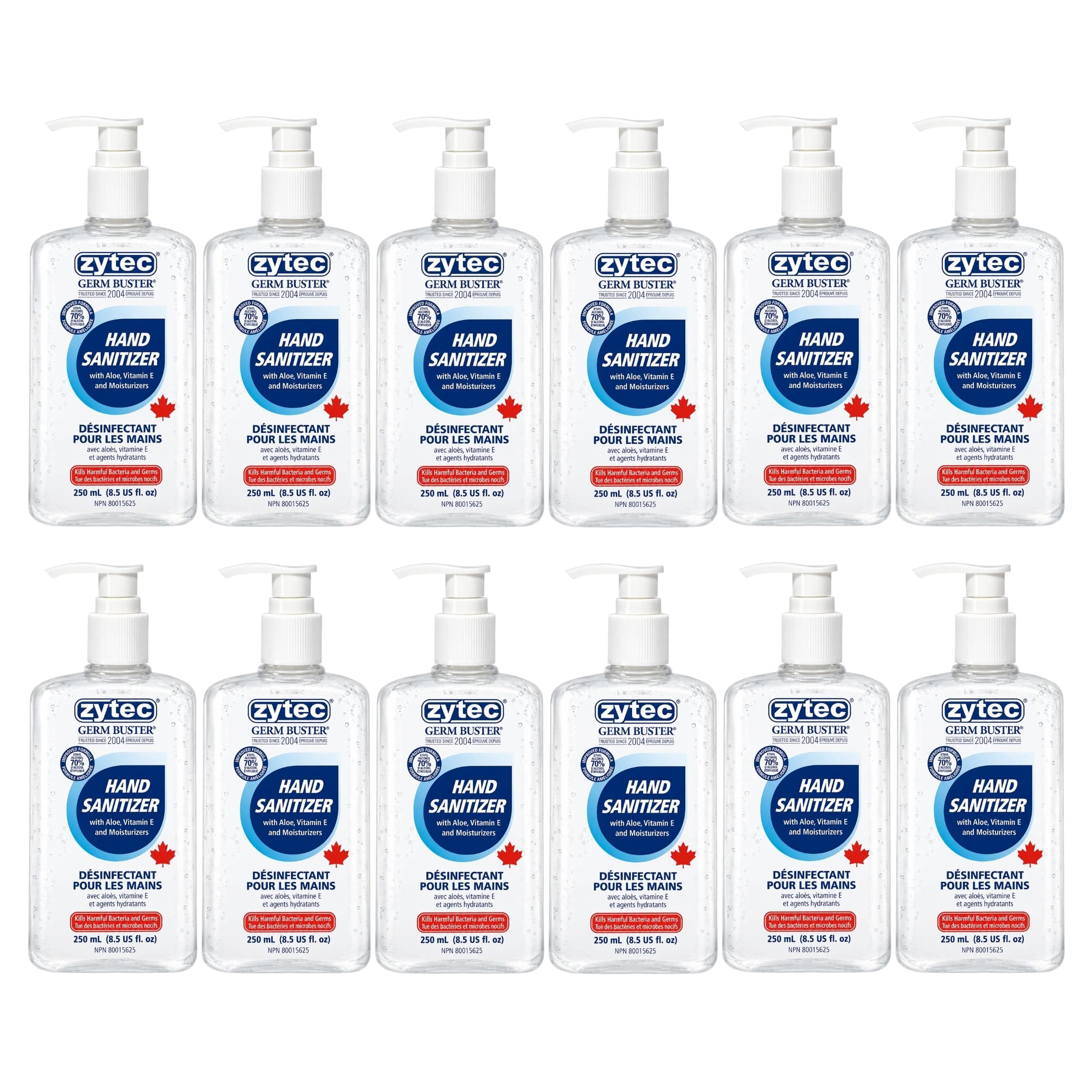 ZYTEC GERM BUSTER | HAND SANITIZER 70% ALCOHOL | 250ml | 12 PACK