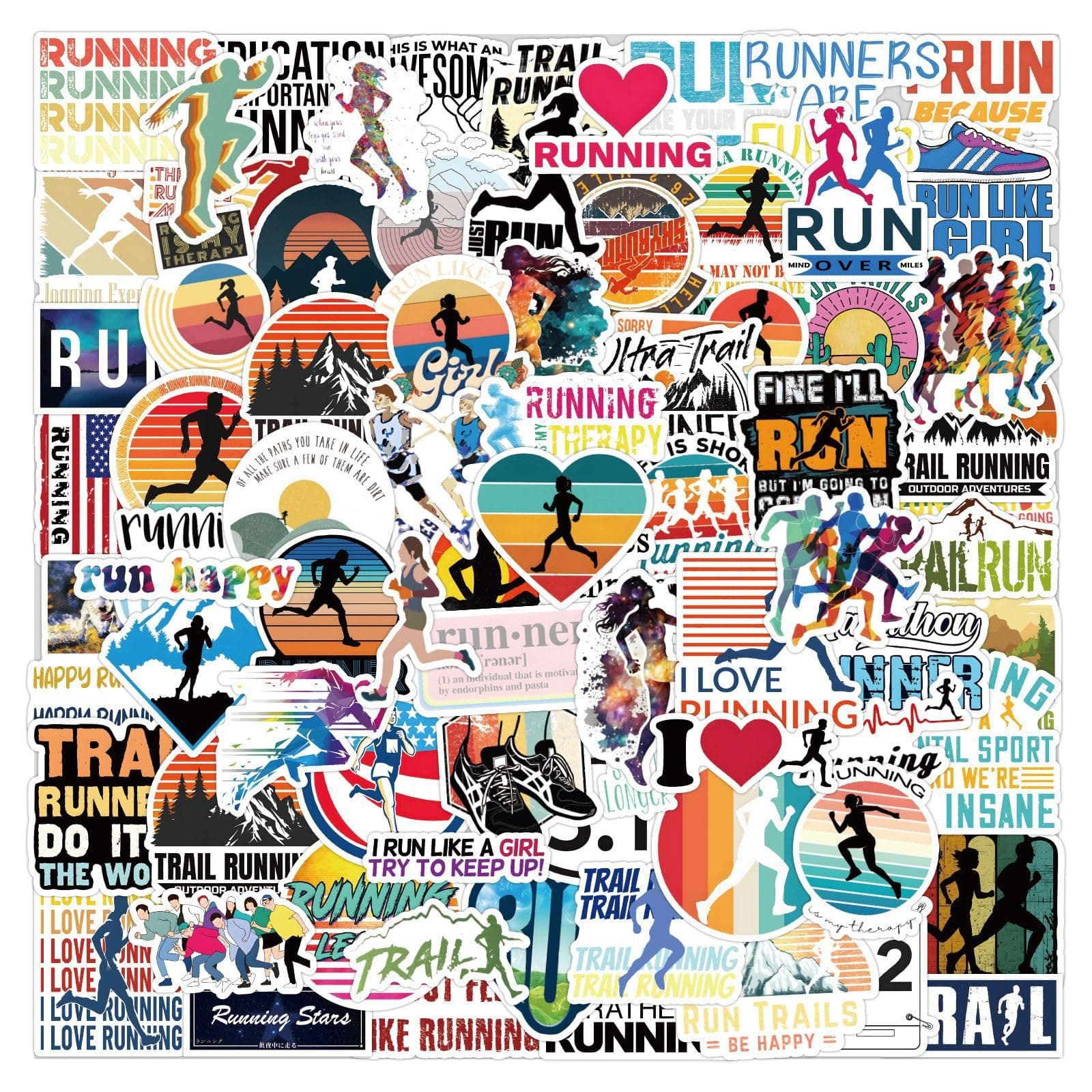 105PCS Running Stickers Pack (Running)