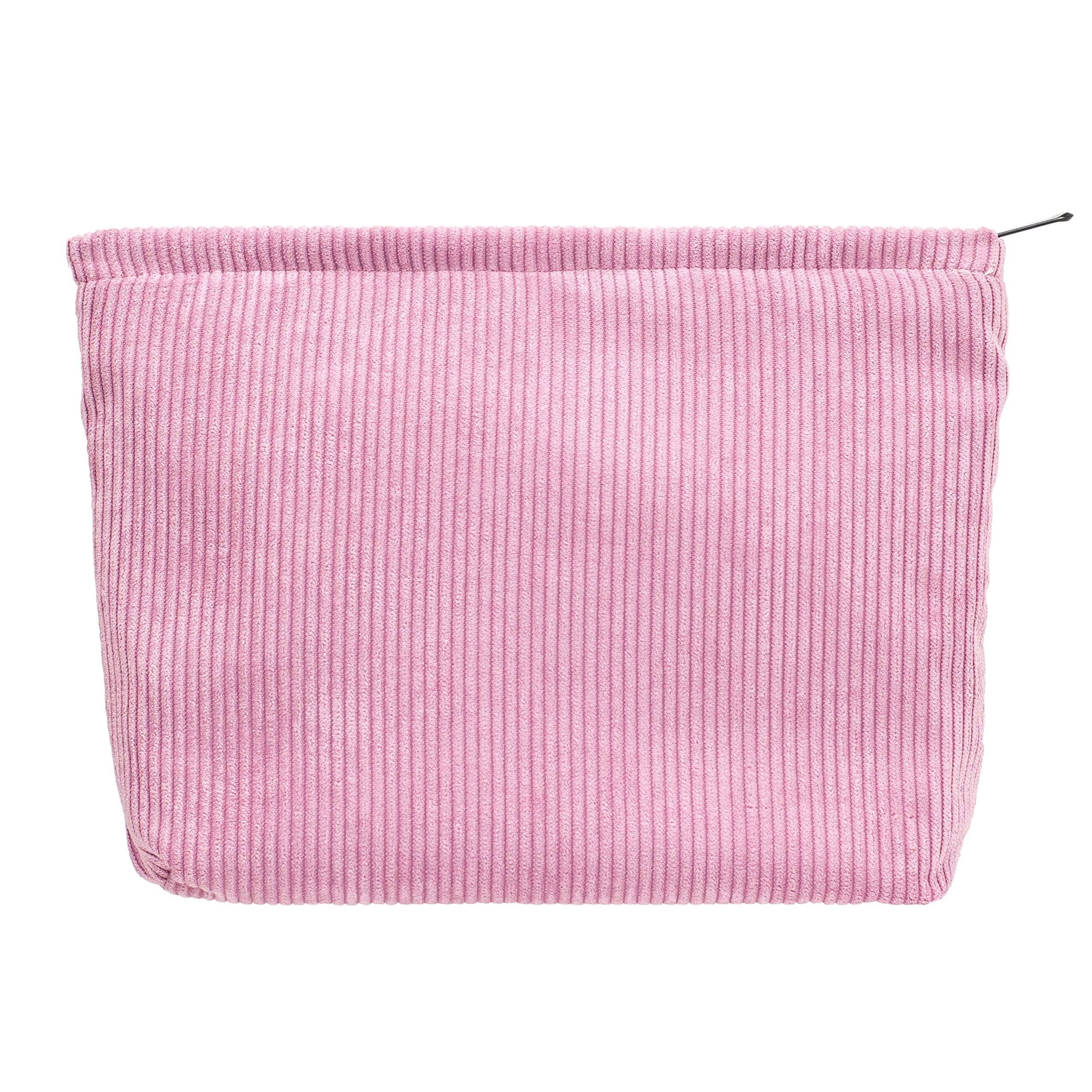 Makeup Bags for Purse Zipper Cosmetic Pouch Large Travel Canvas Make Up Organizer Tool Pouch for Women and Girls PAZIMIIK,Corduroy Pink