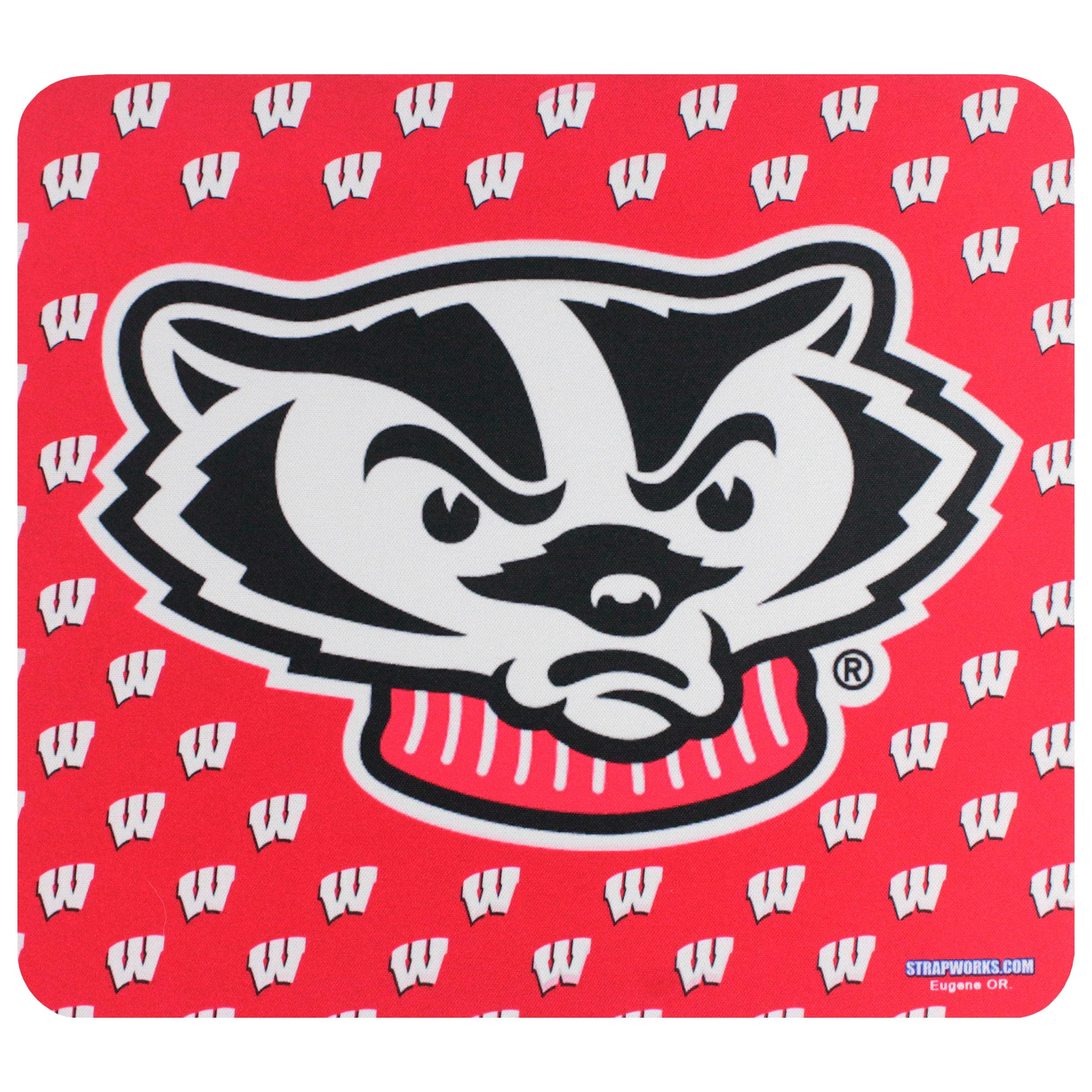 University of Wisconsin Madison Mouse Pad, Badgers Collegiate Team Gear, W Badgers on Red