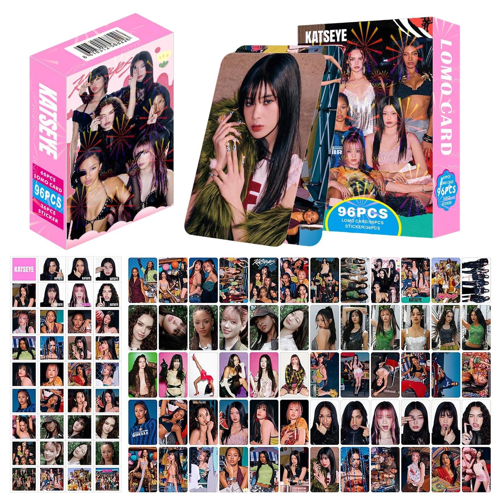 ELLXEN 96pcs Cards Set for KATSEYE, Photocards Set, Lomo Cards Birthday Gift Girls Gift Card for Fans