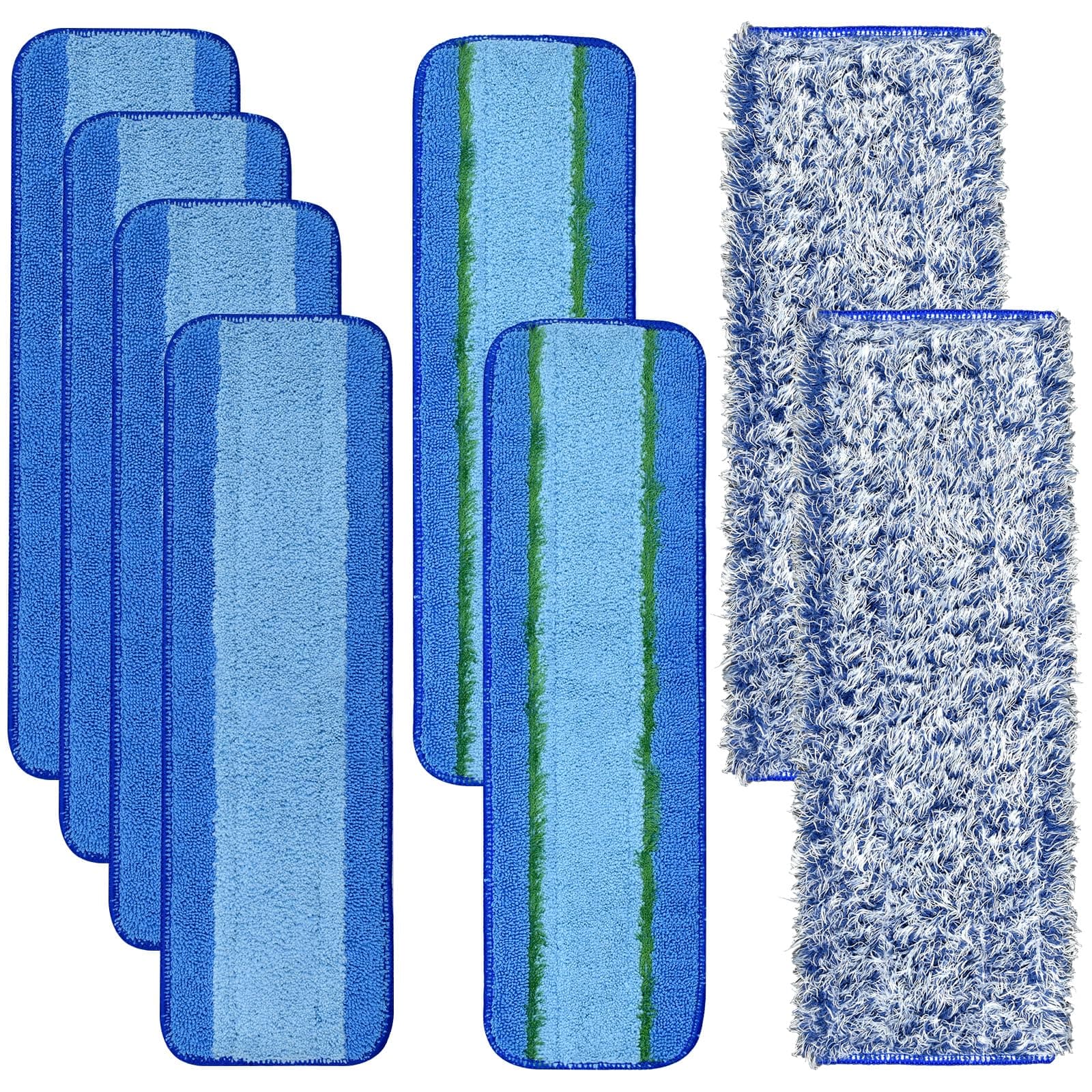 4 Pack Microfiber Cleaning Pad for Bona Mop Safe for Hardwood & Hard Surface Floors Dry Wet Floor Cleaning - Includes 2 Microfiber Cleaning Pad and 2 Dusting Pad - Microfiber Mop Pads for 18Inch Mop (4+2+2 Mop Pads for Bona)