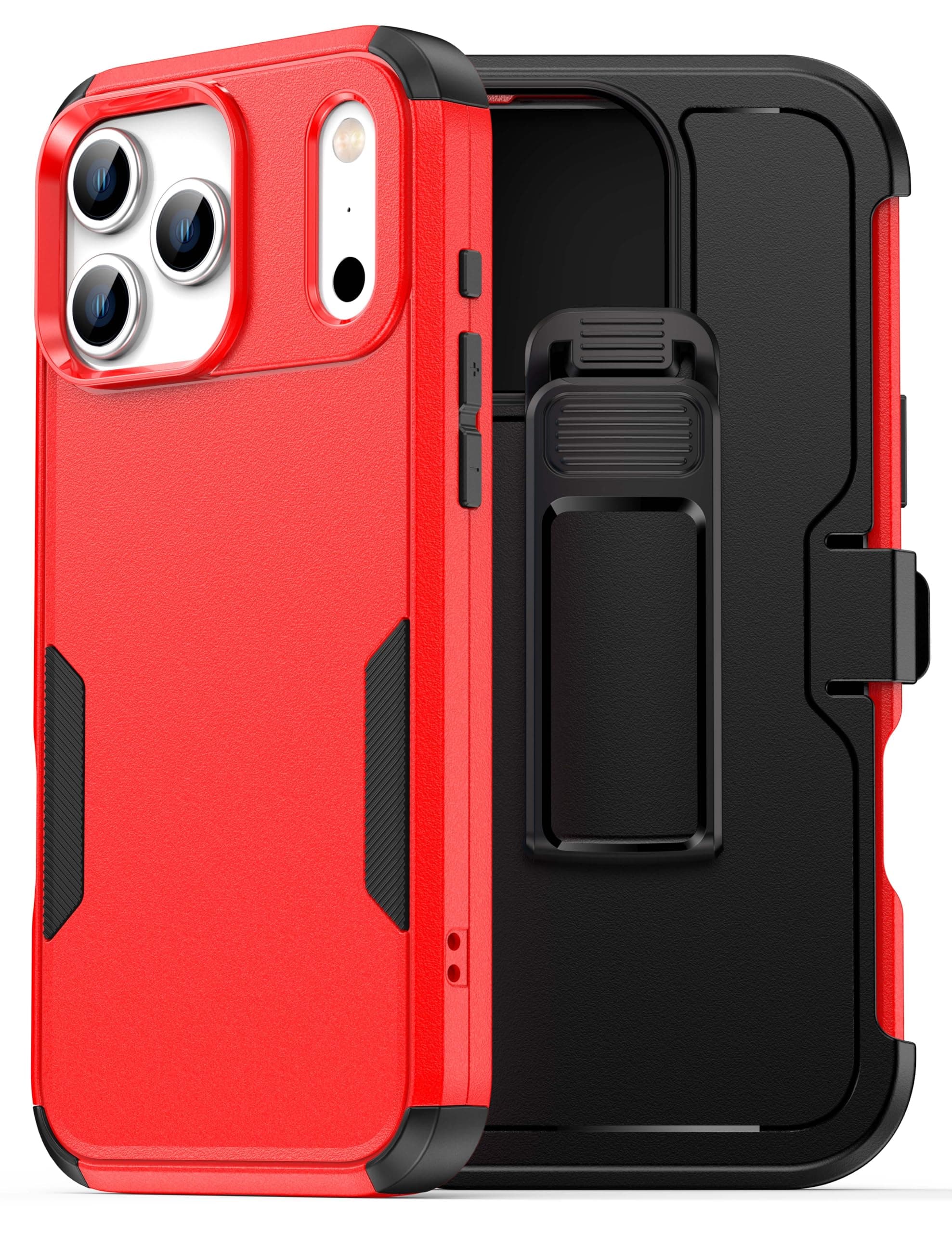 HayyaCase Case with Belt Clip Holster,Compatible with Magsafe, Military-Grade Protection,2X Screen Protector,Heavy Duty Cover for iPhone 17 Pro 6.3 inchs,Red