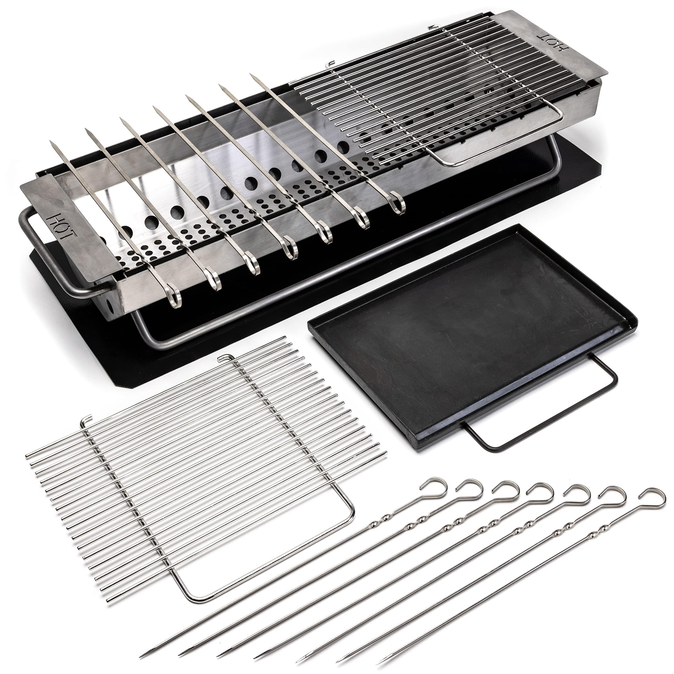Hibachi Grill Outdoor - Stainless Steel Yakitori Grill Complete Kit, 24 In