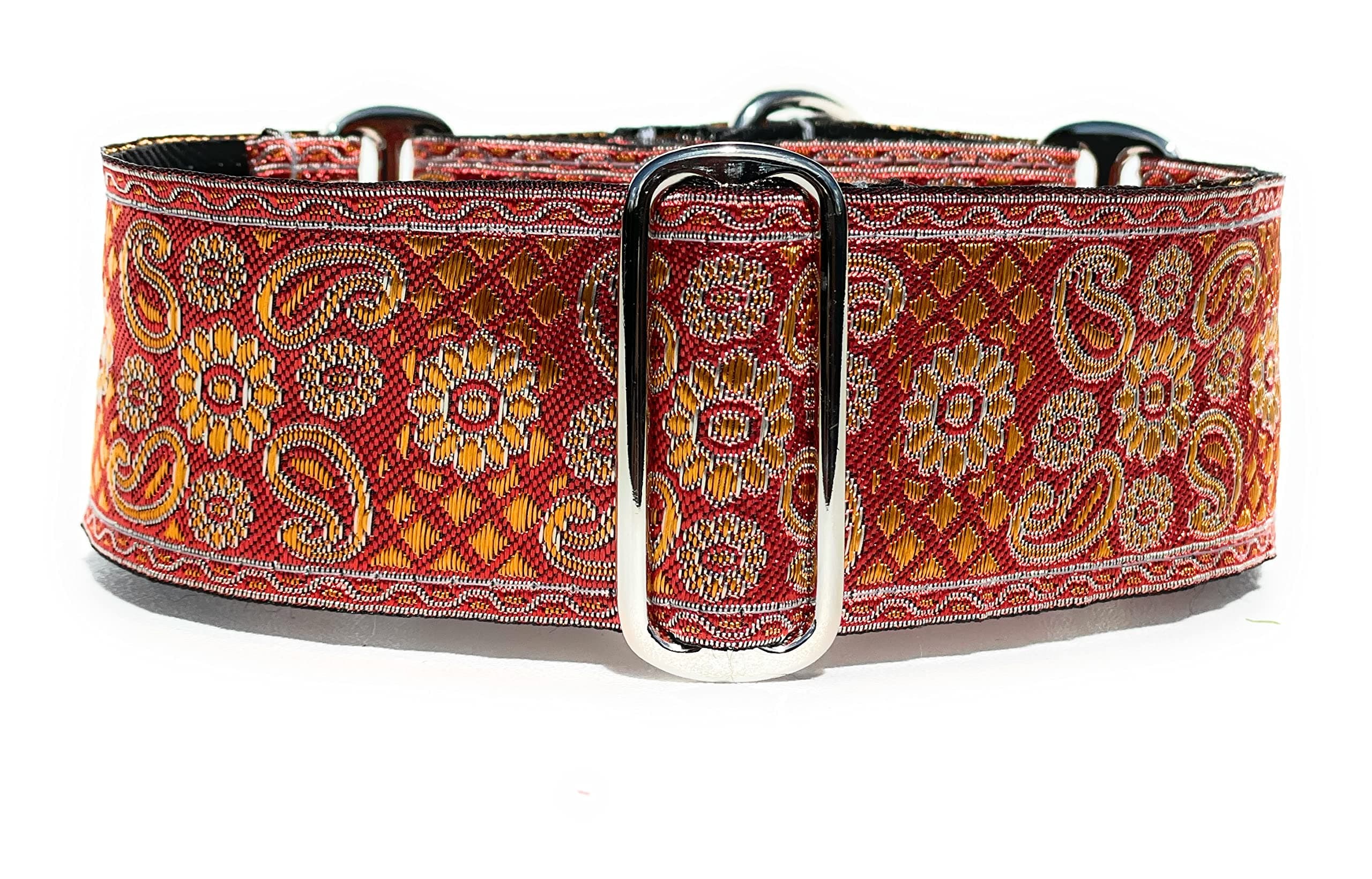 SightHound Gang Martingale Dog Collar for Greyhound Saluki Whippet and Other Breeds with Similar Neck 2inch Wide (XL 17-22inch) Orange