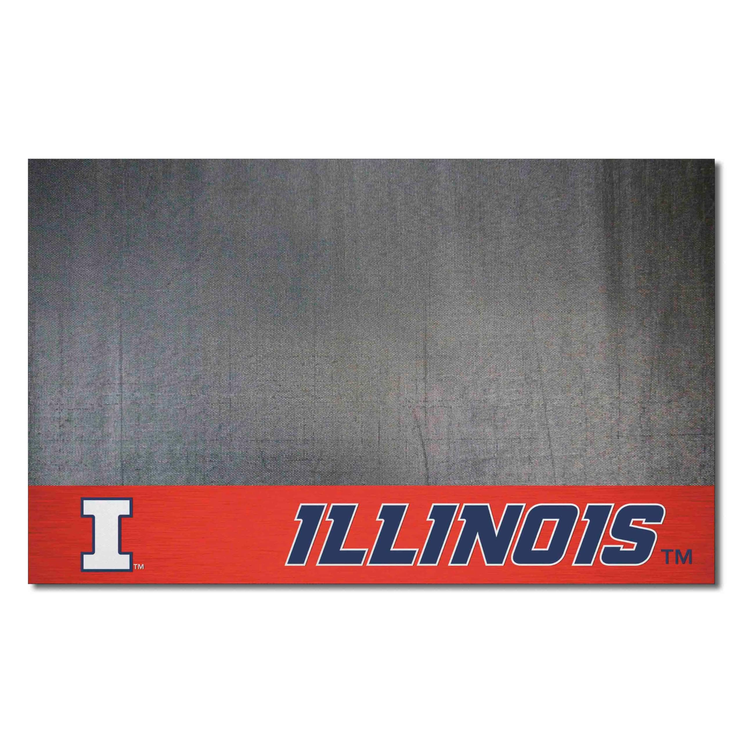 FANMATS NCAA University of Illinois Fighting Illini Vinyl Grill Mat, Black, 26"x42"
