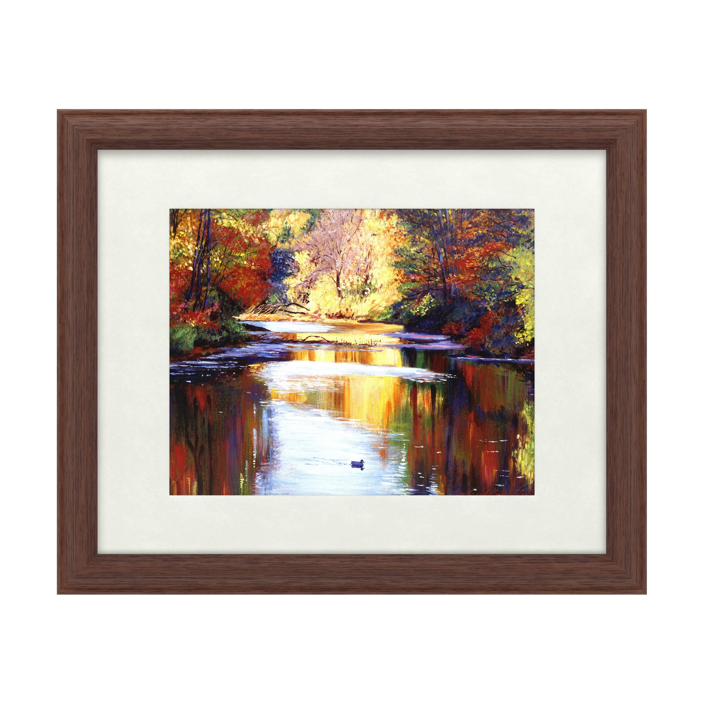 Trademark Fine Art Reflections of August by David Lloyd Glover, White Matte, Wood Frame 16x20, Multi-Color