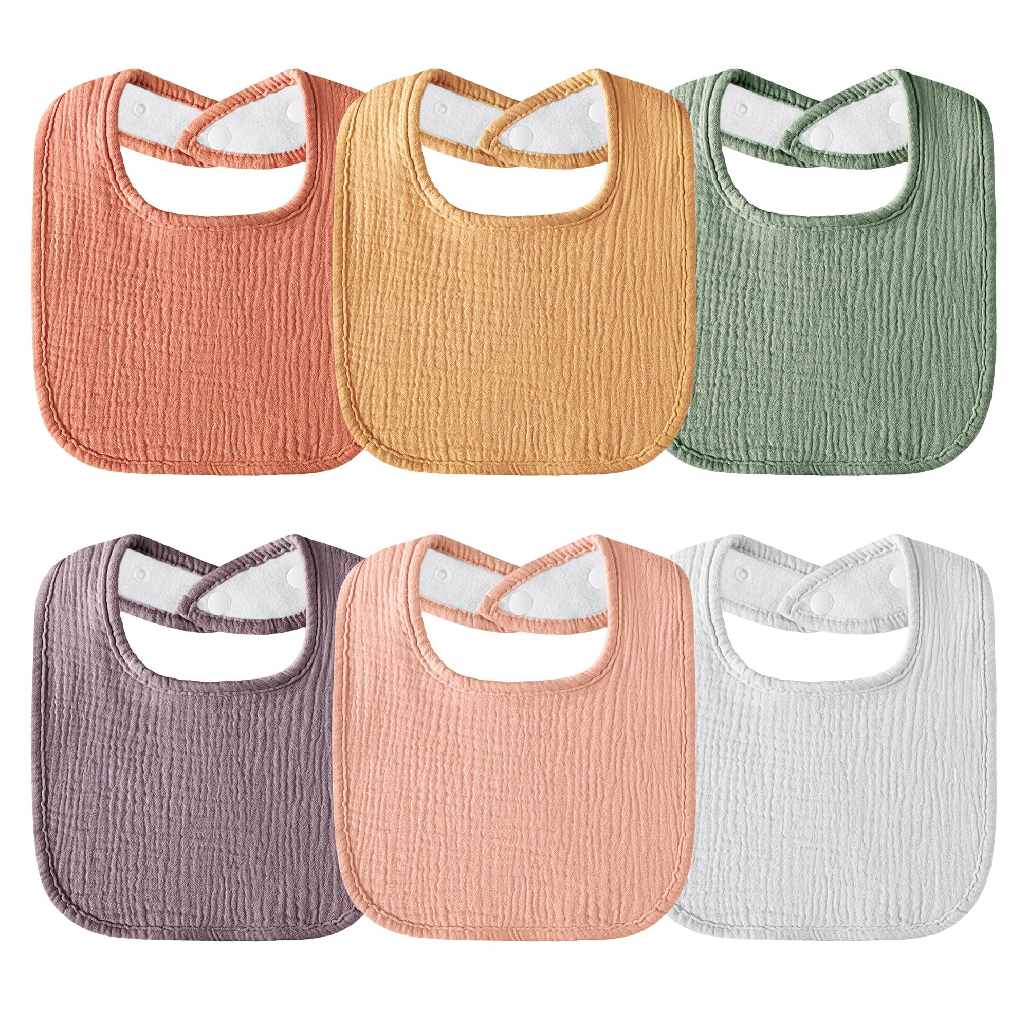 Muslin Baby Bibs 6-Pack Baby Drool Bandana Bibs for Baby Girls Boys Infant Newborn Toddler Drooling and Teething